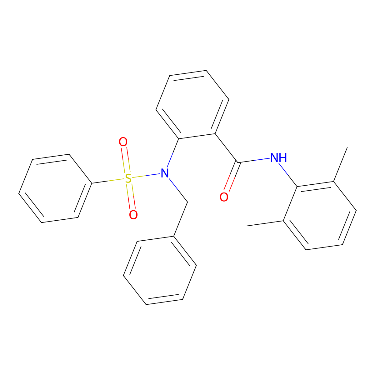 2-[benzyl(phenylsulfonyl)amino]-N-(2,6-dimethylphenyl)benzamide molecular structure, CAS 333449-84-6
