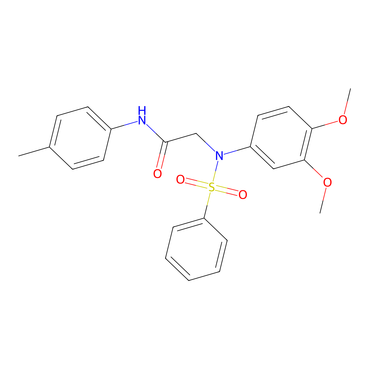 2-[N-(benzenesulfonyl)-3,4-dimethoxyanilino]-N-(4-methylphenyl)acetamide molecular structure, CAS 333449-88-0