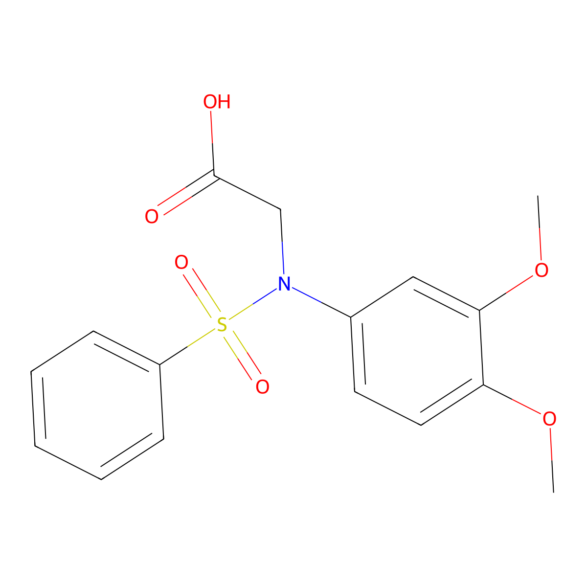 N-(3,4-Dimethoxyphenyl)-N-(phenylsulfonyl)glycine molecular structure, CAS 333449-93-7