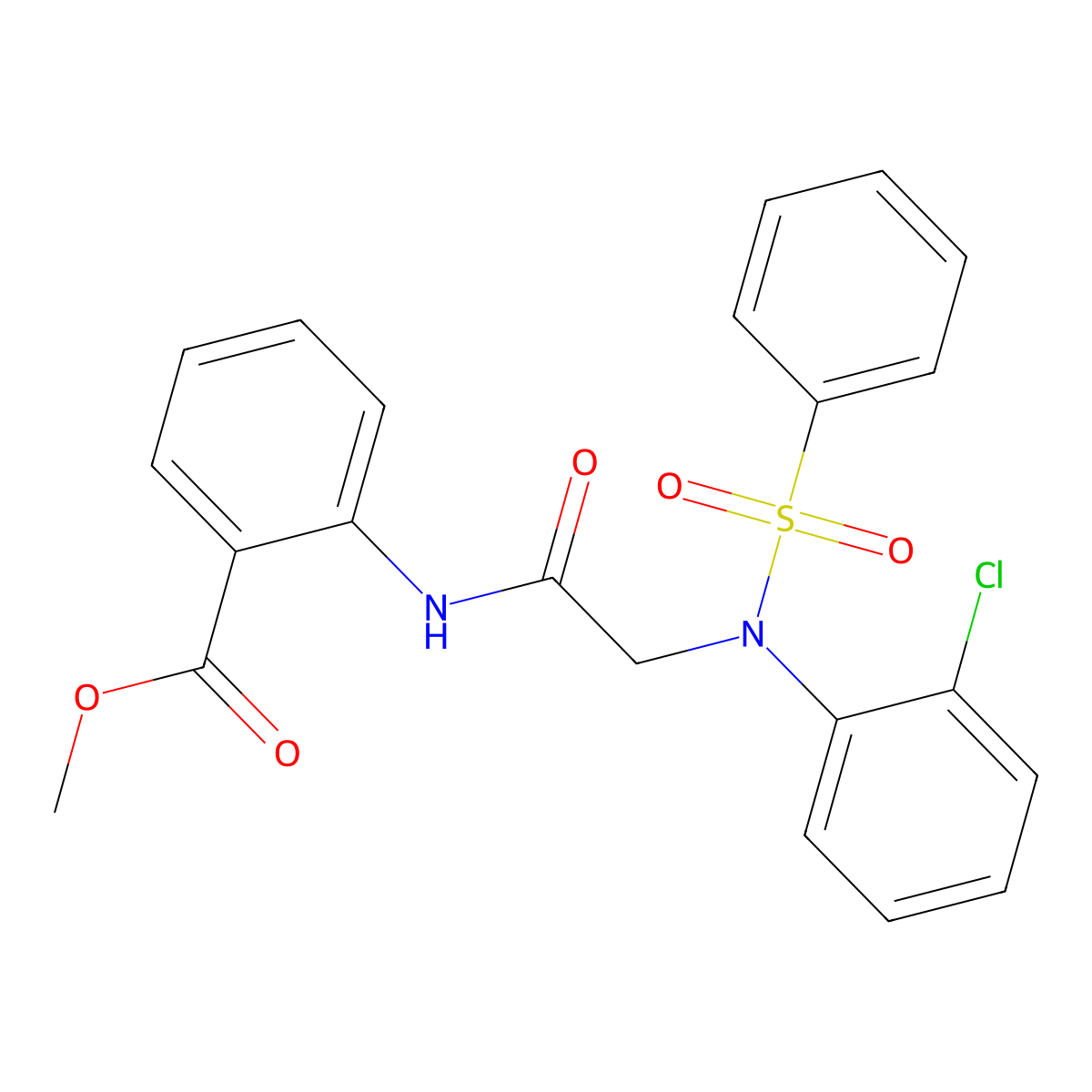 Methyl 2-({[2-chloro(phenylsulfonyl)anilino]acetyl}amino)benzoate molecular structure, CAS 333450-08-1
