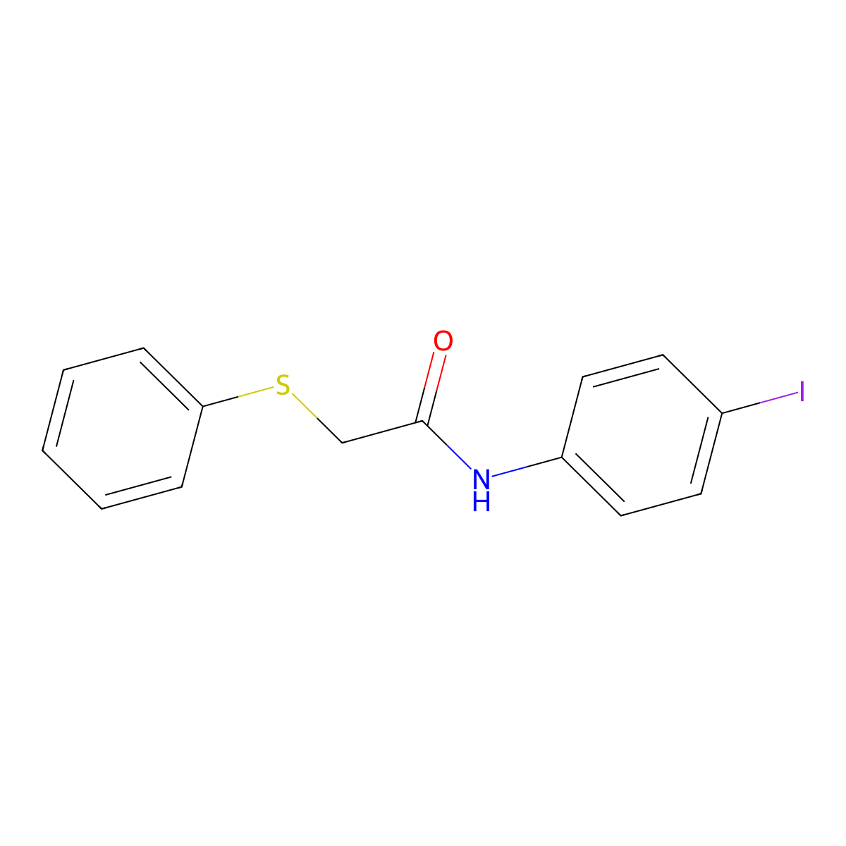 N-(4-iodophenyl)-2-(phenylsulfanyl)acetamide molecular structure, CAS 333450-13-8