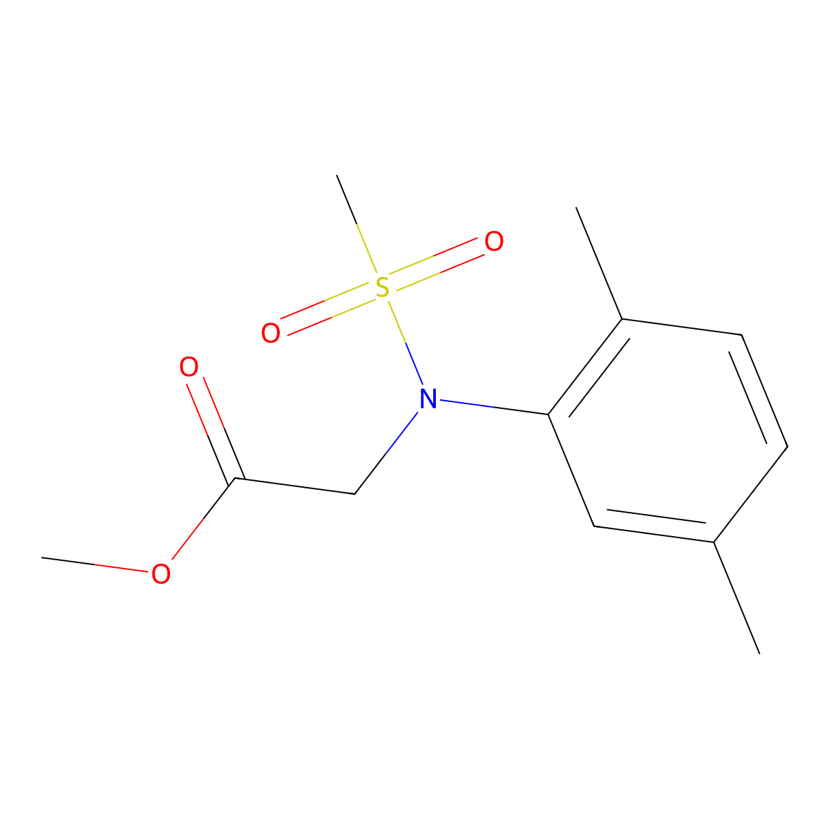 Methyl N-(2,5-dimethylphenyl)-N-(methylsulfonyl)glycinate molecular structure, CAS 333450-16-1