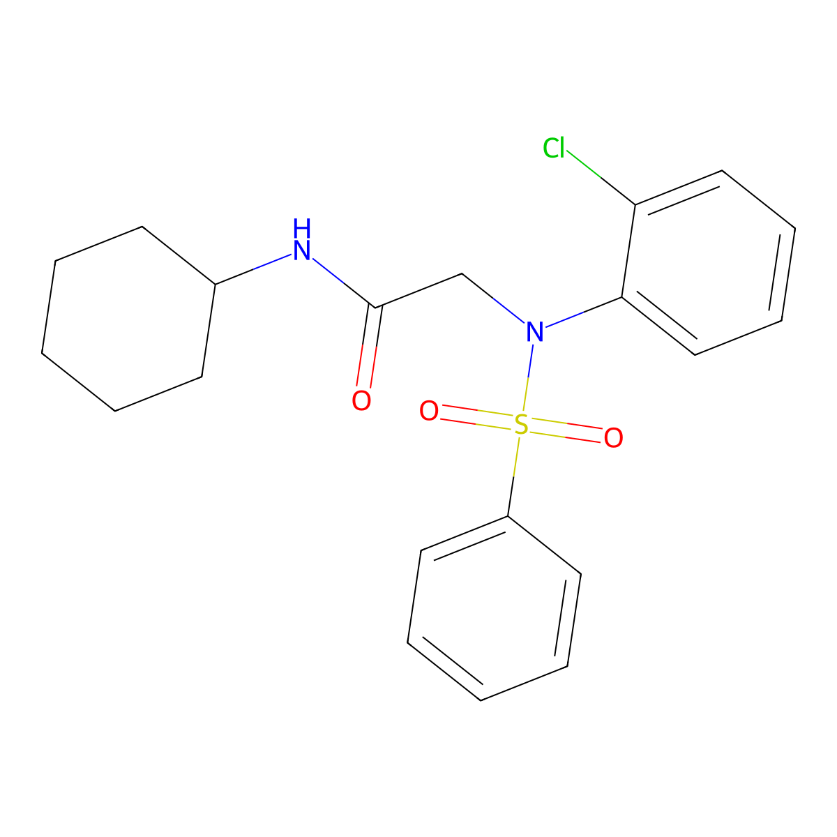 2-[(2-Chlorophenyl)(phenylsulfonyl)amino]-N-cyclohexylacetamide molecular structure, CAS 333450-17-2