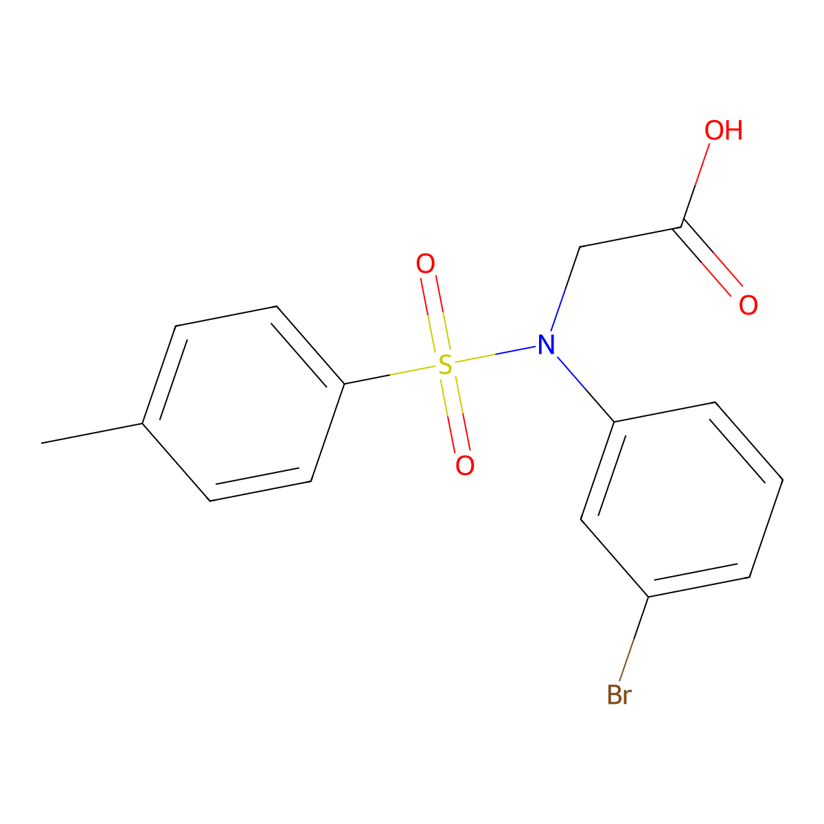 N-(3-bromophenyl)-N-[(4-methylphenyl)sulfonyl]glycine molecular structure, CAS 333450-24-1