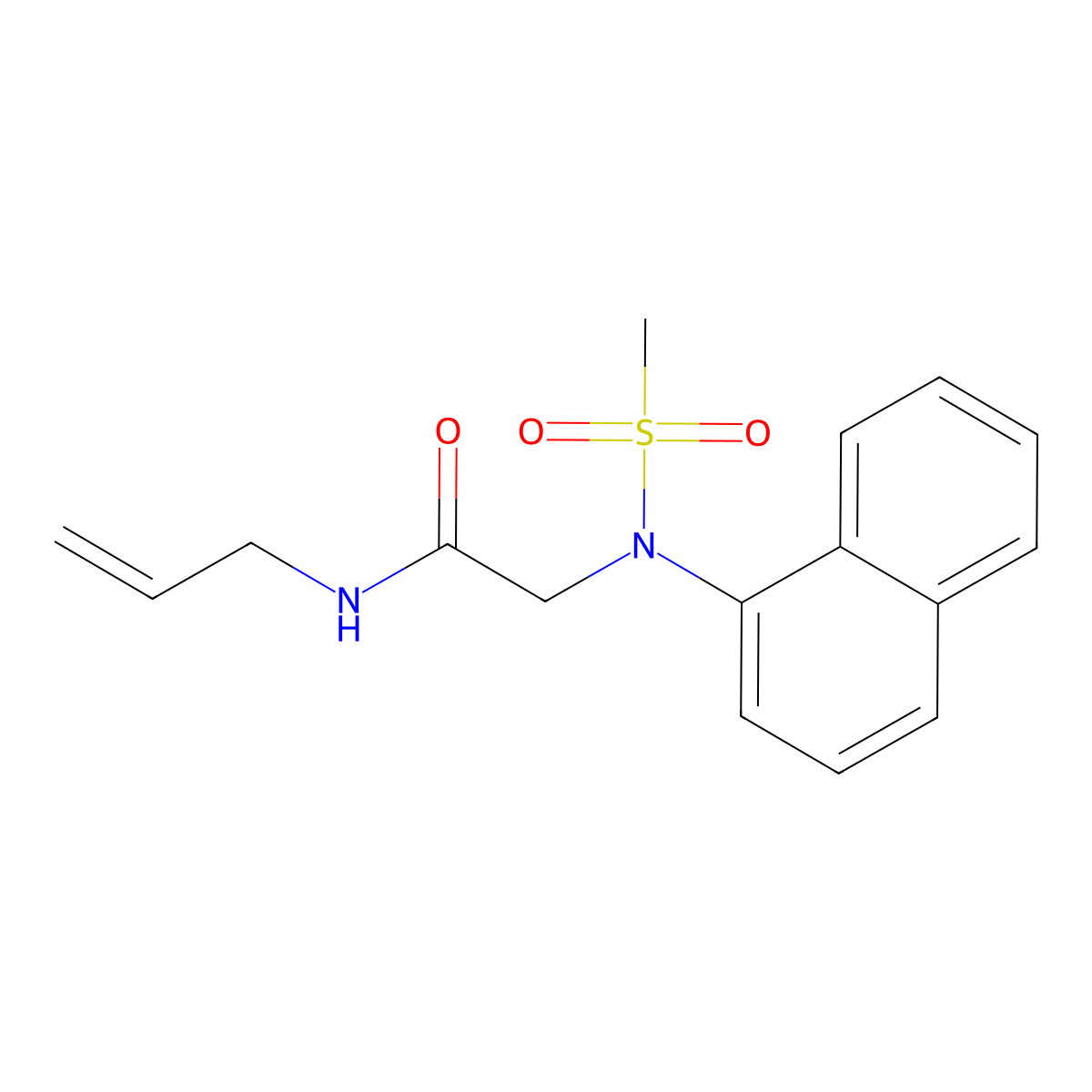 2-[methylsulfonyl(naphthalen-1-yl)amino]-N-prop-2-enylacetamide molecular structure, CAS 333450-32-1