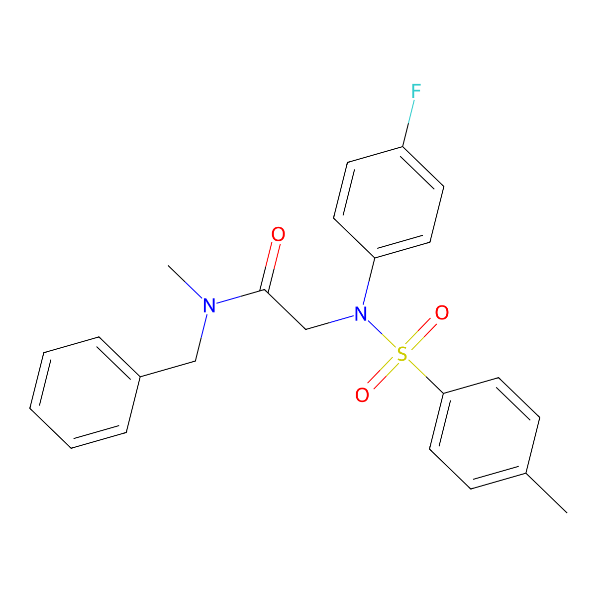 N-benzyl-2-(4-fluoro-N-(4-methylphenyl)sulfonylanilino)-N-methylacetamide molecular structure, CAS 333450-35-4