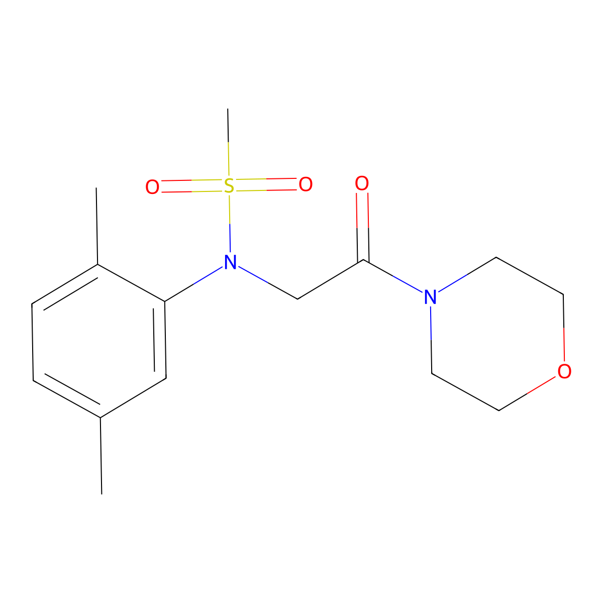 N-(2,5-dimethylphenyl)-N-(2-morpholin-4-yl-2-oxoethyl)methanesulfonamide molecular structure, CAS 333450-43-4