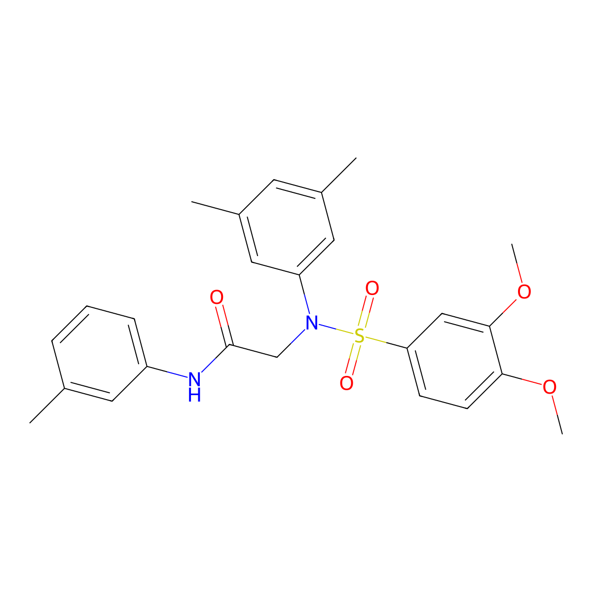 2-(N-(3,4-dimethoxyphenyl)sulfonyl-3,5-dimethylanilino)-N-(3-methylphenyl)acetamide molecular structure, CAS 333450-57-0