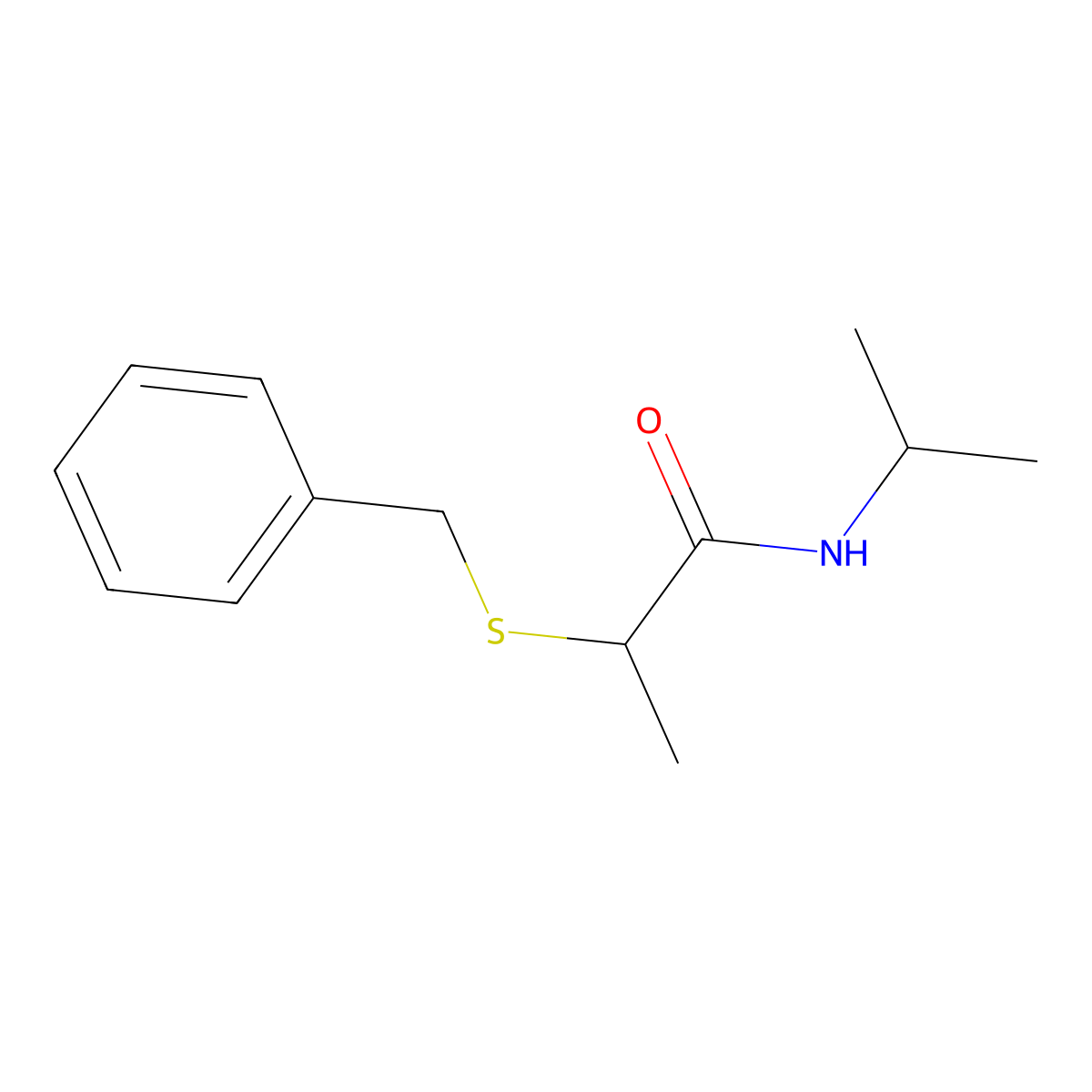 2-benzylsulfanyl-N-propan-2-ylpropanamide molecular structure, CAS 333450-74-1