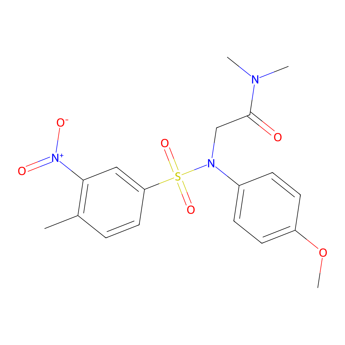 2-(4-methoxy-N-(4-methyl-3-nitrophenyl)sulfonylanilino)-N,N-dimethylacetamide molecular structure, CAS 333450-79-6