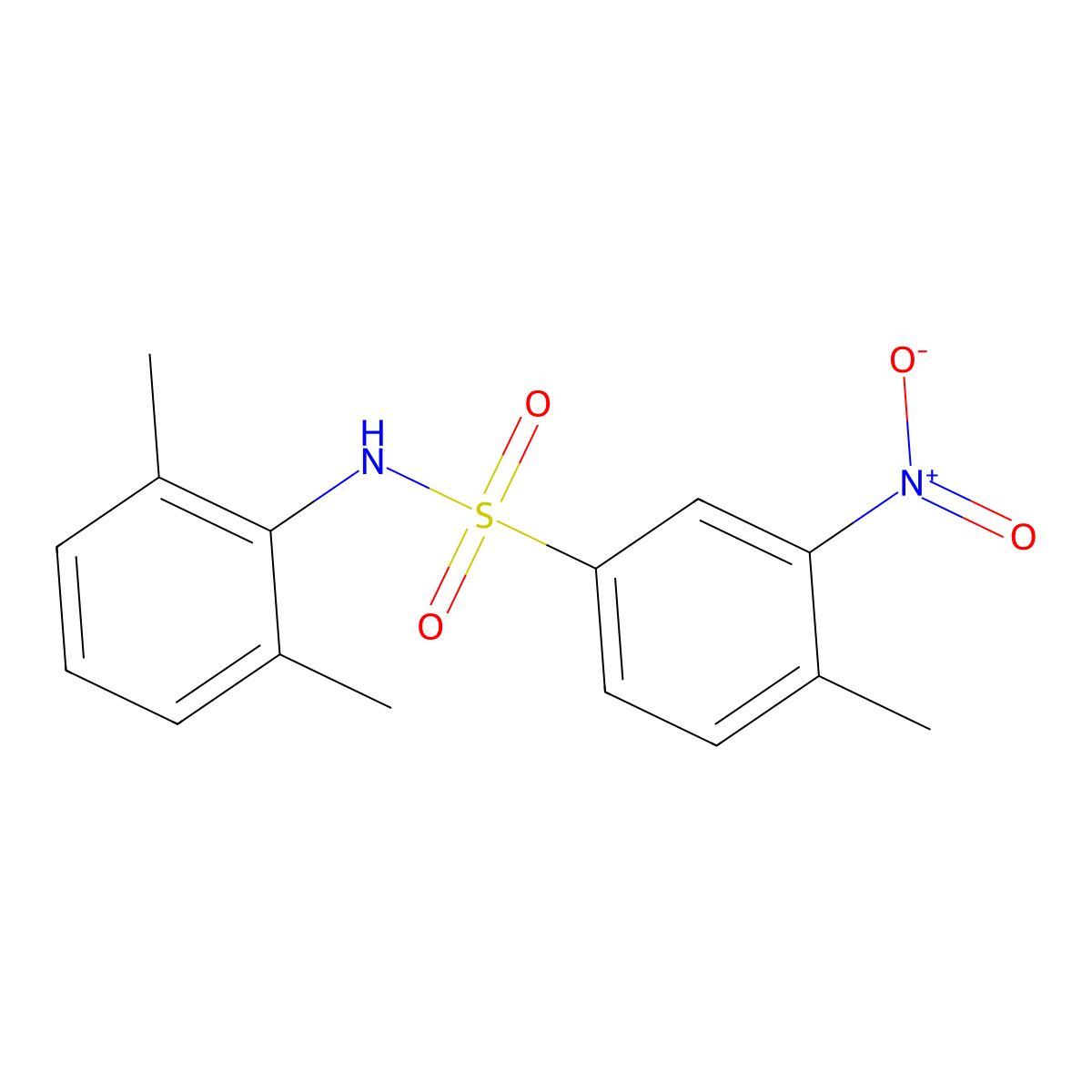 N-(2,6-dimethylphenyl)-4-methyl-3-nitrobenzenesulfonamide molecular structure, CAS 333450-87-6
