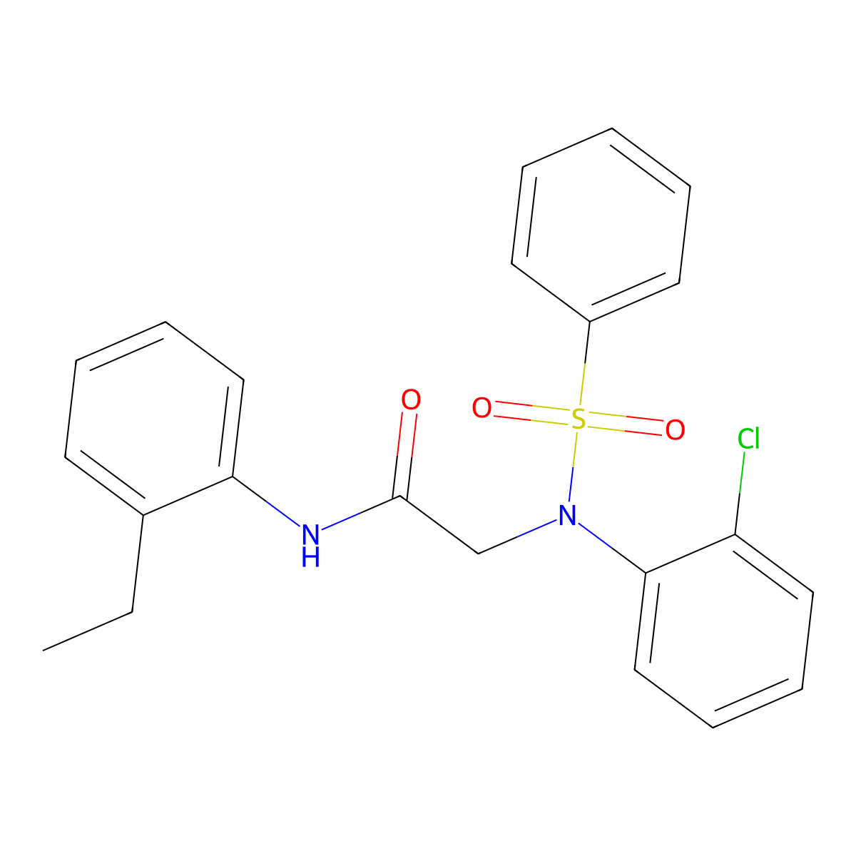 2-[N-(benzenesulfonyl)-2-chloroanilino]-N-(2-ethylphenyl)acetamide molecular structure, CAS 333451-07-3