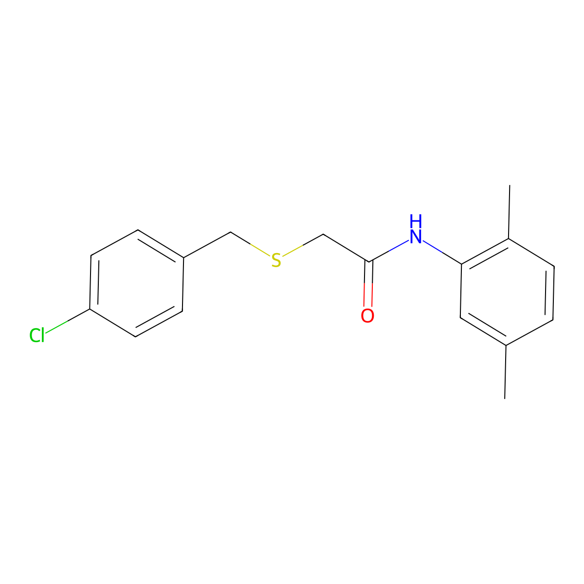2-[(4-chlorophenyl)methylsulfanyl]-N-(2,5-dimethylphenyl)acetamide molecular structure, CAS 333451-25-5