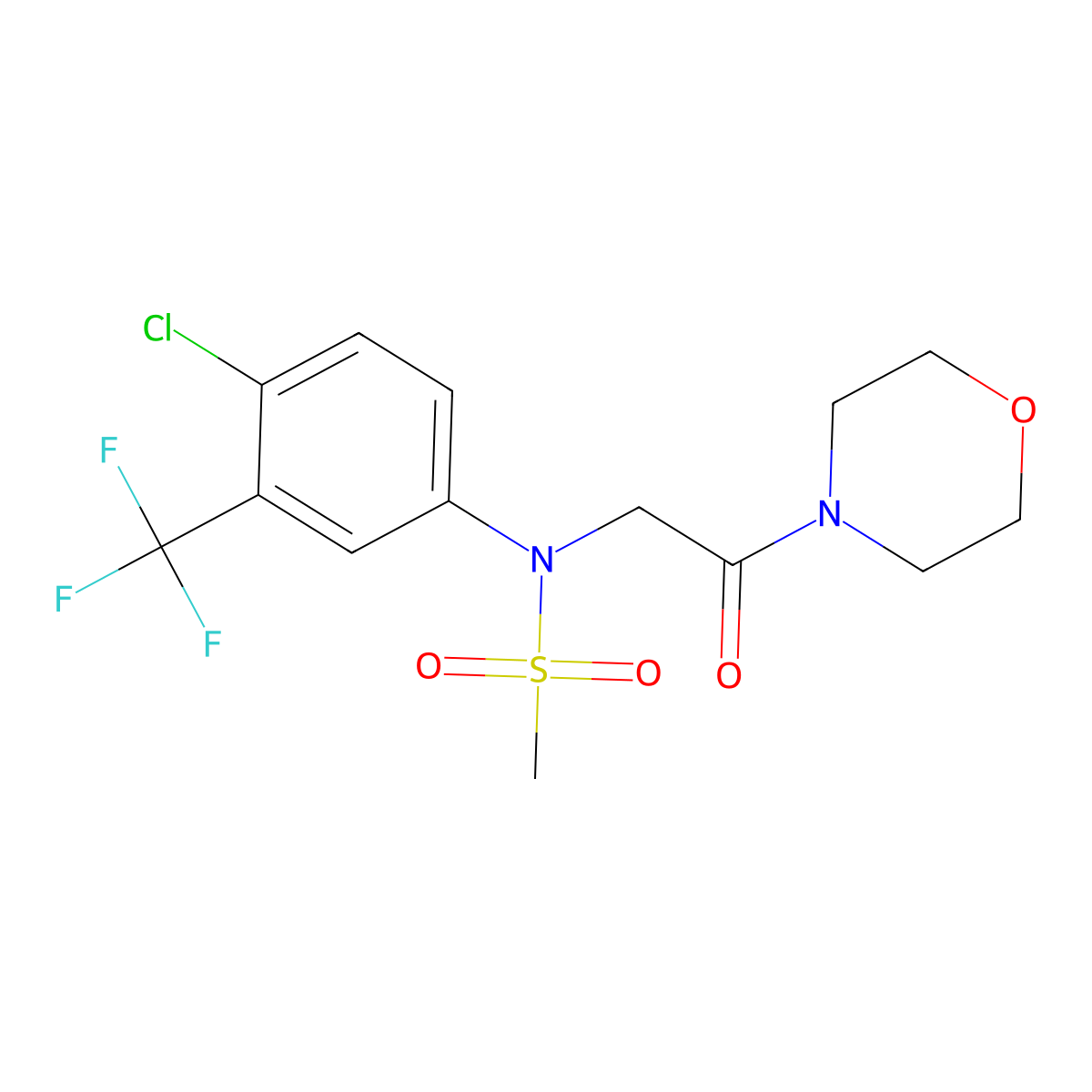 N-[4-chloro-3-(trifluoromethyl)phenyl]-N-(2-morpholin-4-yl-2-oxoethyl)methanesulfonamide molecular structure, CAS 333451-45-9