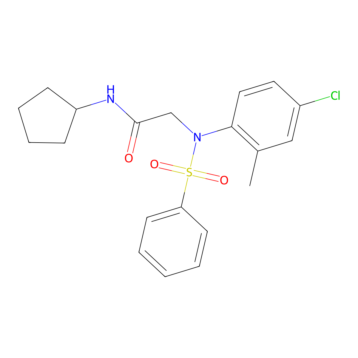 2-[(4-Chloro-2-methylphenyl)(phenylsulfonyl)amino]-N-cyclopentylacetamide molecular structure, CAS 333451-87-9