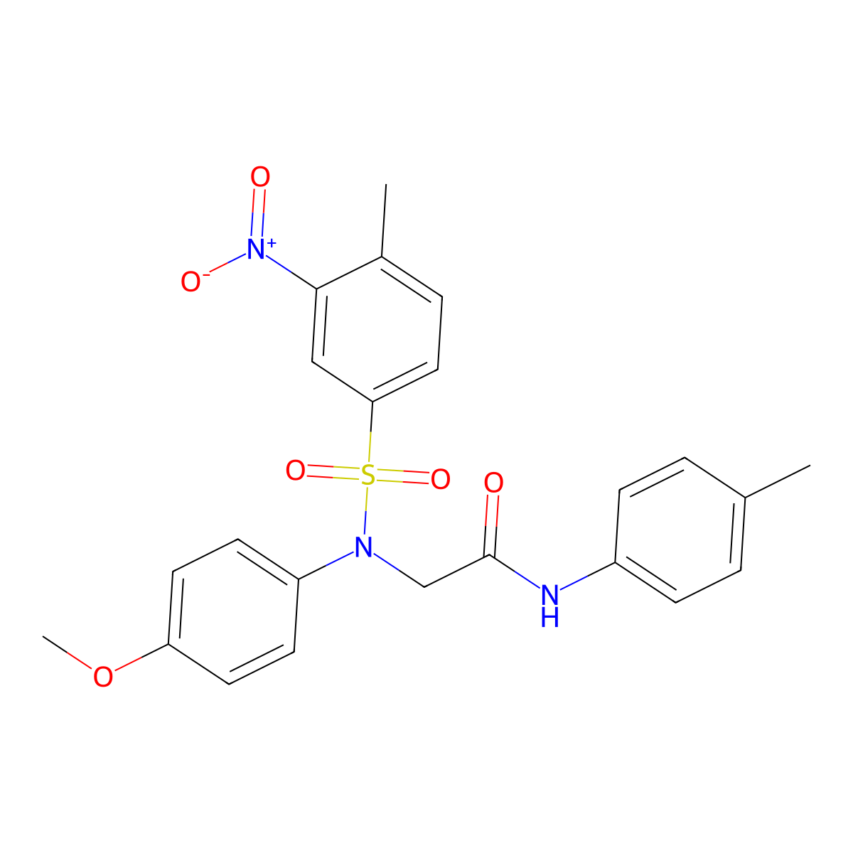 2-(4-methoxy-N-(4-methyl-3-nitrophenyl)sulfonylanilino)-N-(4-methylphenyl)acetamide molecular structure, CAS 333451-88-0