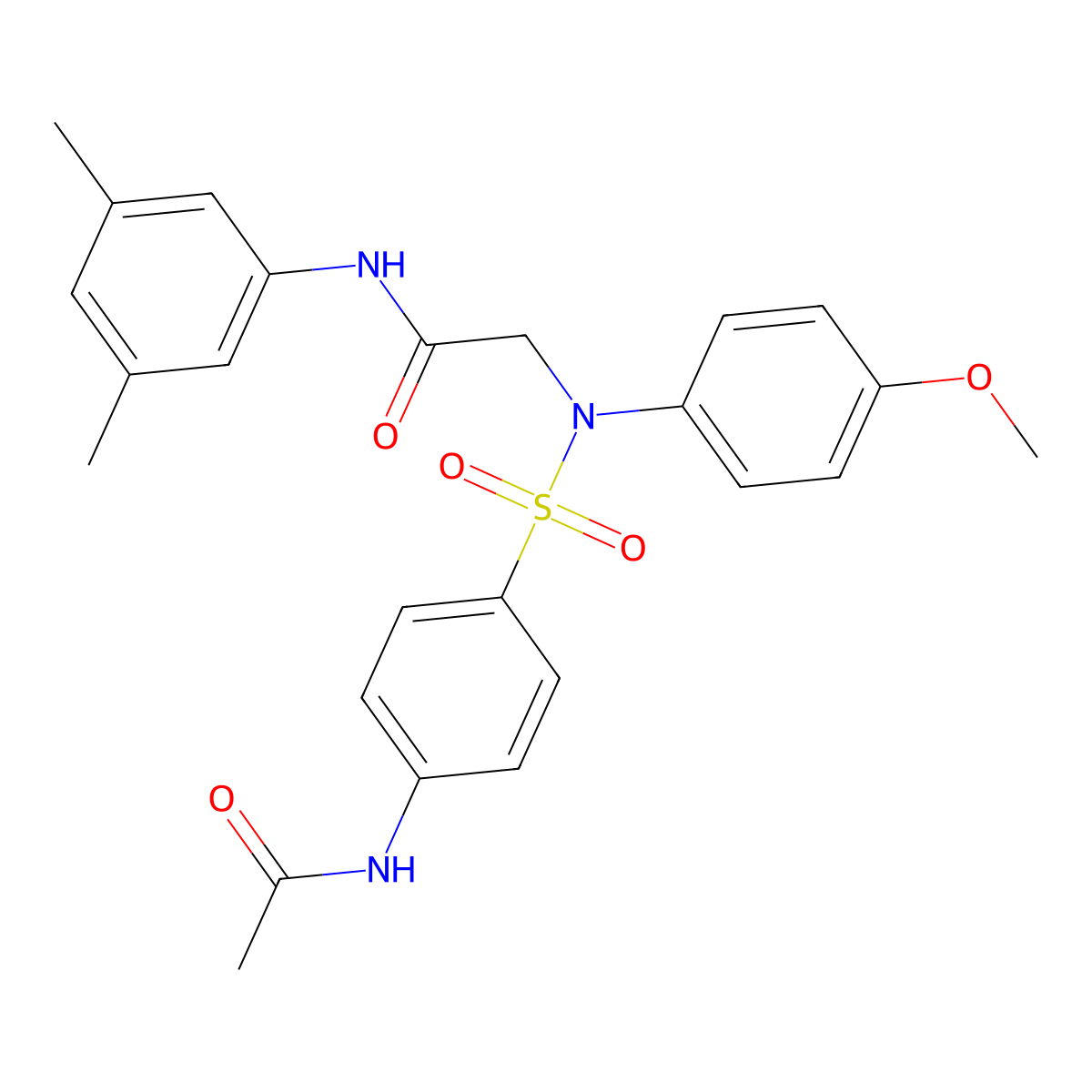 2-(N-(4-acetamidophenyl)sulfonyl-4-methoxyanilino)-N-(3,5-dimethylphenyl)acetamide molecular structure, CAS 333451-93-7