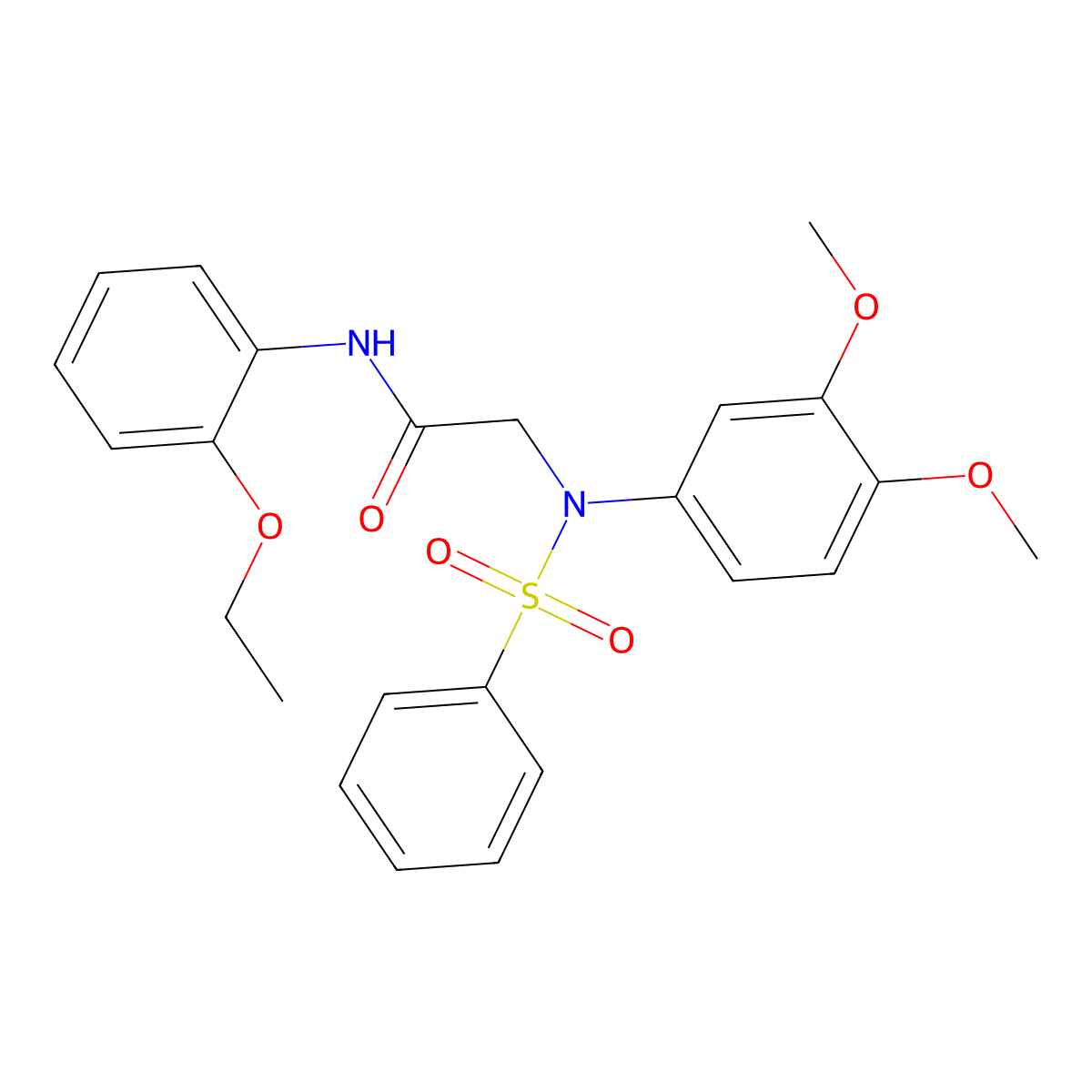 2-[N-(benzenesulfonyl)-3,4-dimethoxyanilino]-N-(2-ethoxyphenyl)acetamide molecular structure, CAS 333451-96-0