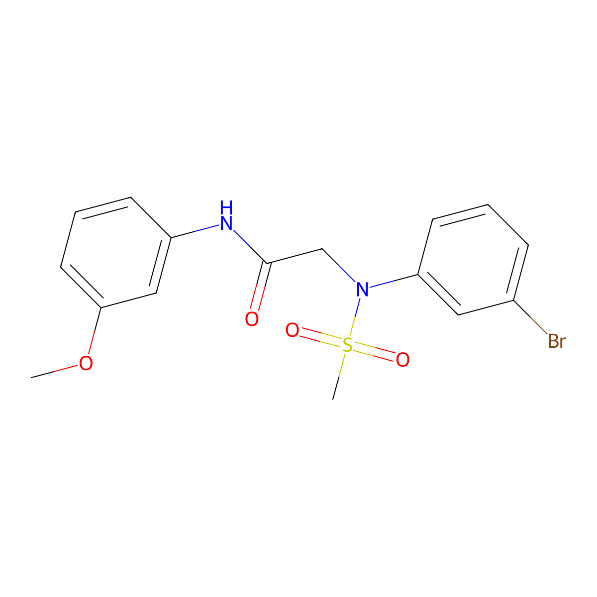 2-(3-bromo-N-methylsulfonylanilino)-N-(3-methoxyphenyl)acetamide molecular structure, CAS 333452-08-7