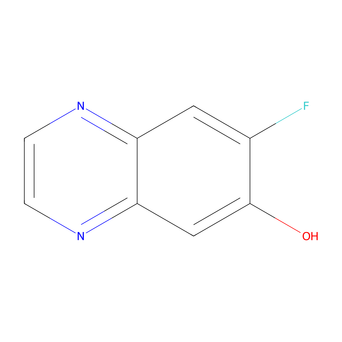 7-Fluoro-6-quinoxalinol molecular structure, CAS 333452-16-7