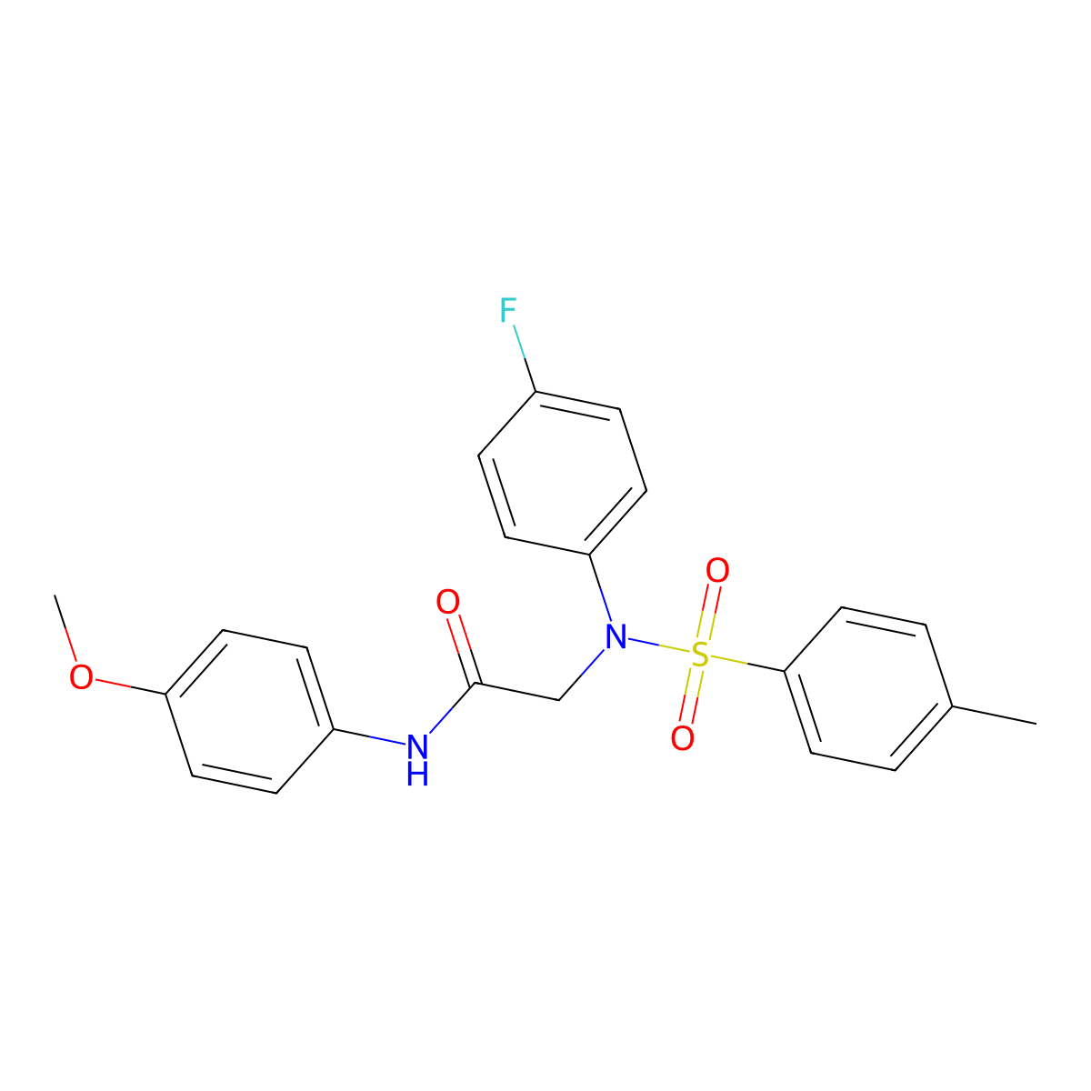 2-(4-fluoro-N-(4-methylphenyl)sulfonylanilino)-N-(4-methoxyphenyl)acetamide molecular structure, CAS 333452-51-0