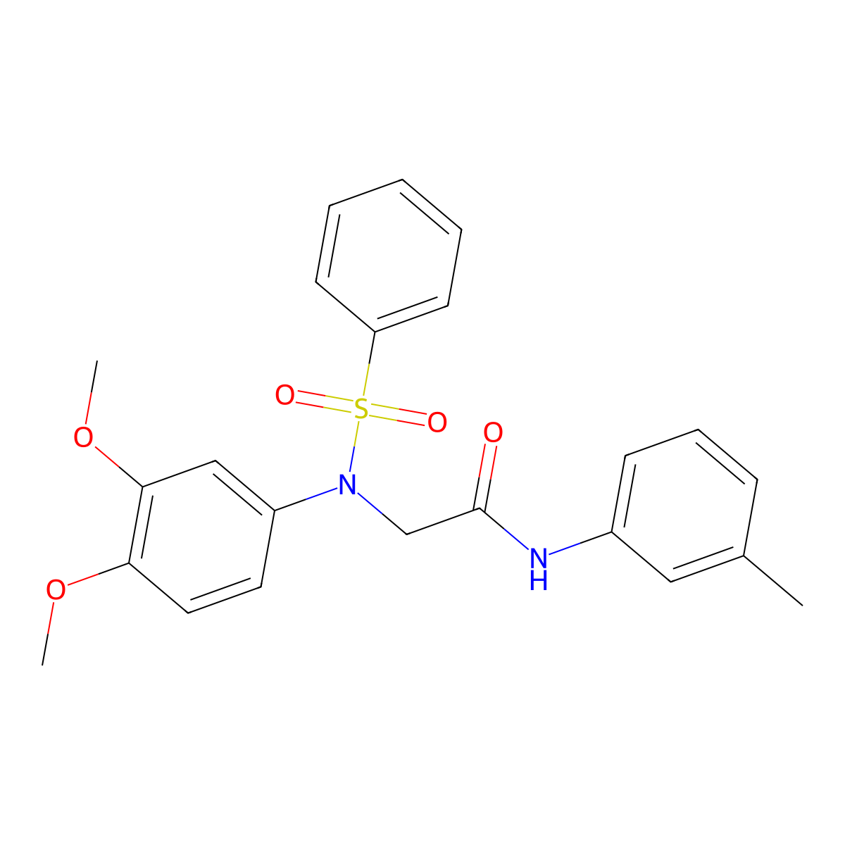 2-[N-(benzenesulfonyl)-3,4-dimethoxyanilino]-N-(3-methylphenyl)acetamide molecular structure, CAS 333452-60-1