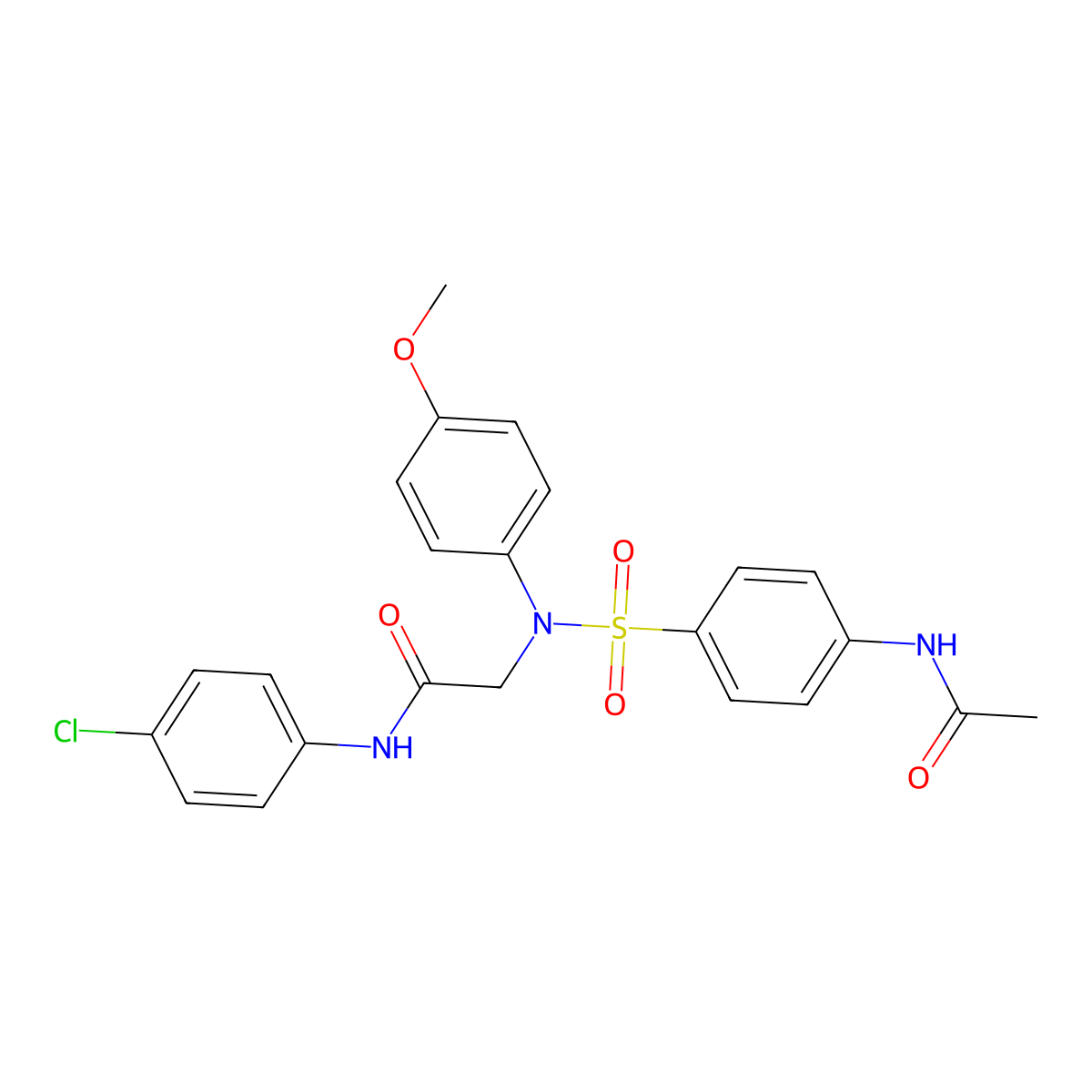 2-(N-(4-acetamidophenyl)sulfonyl-4-methoxyanilino)-N-(4-chlorophenyl)acetamide molecular structure, CAS 333452-68-9