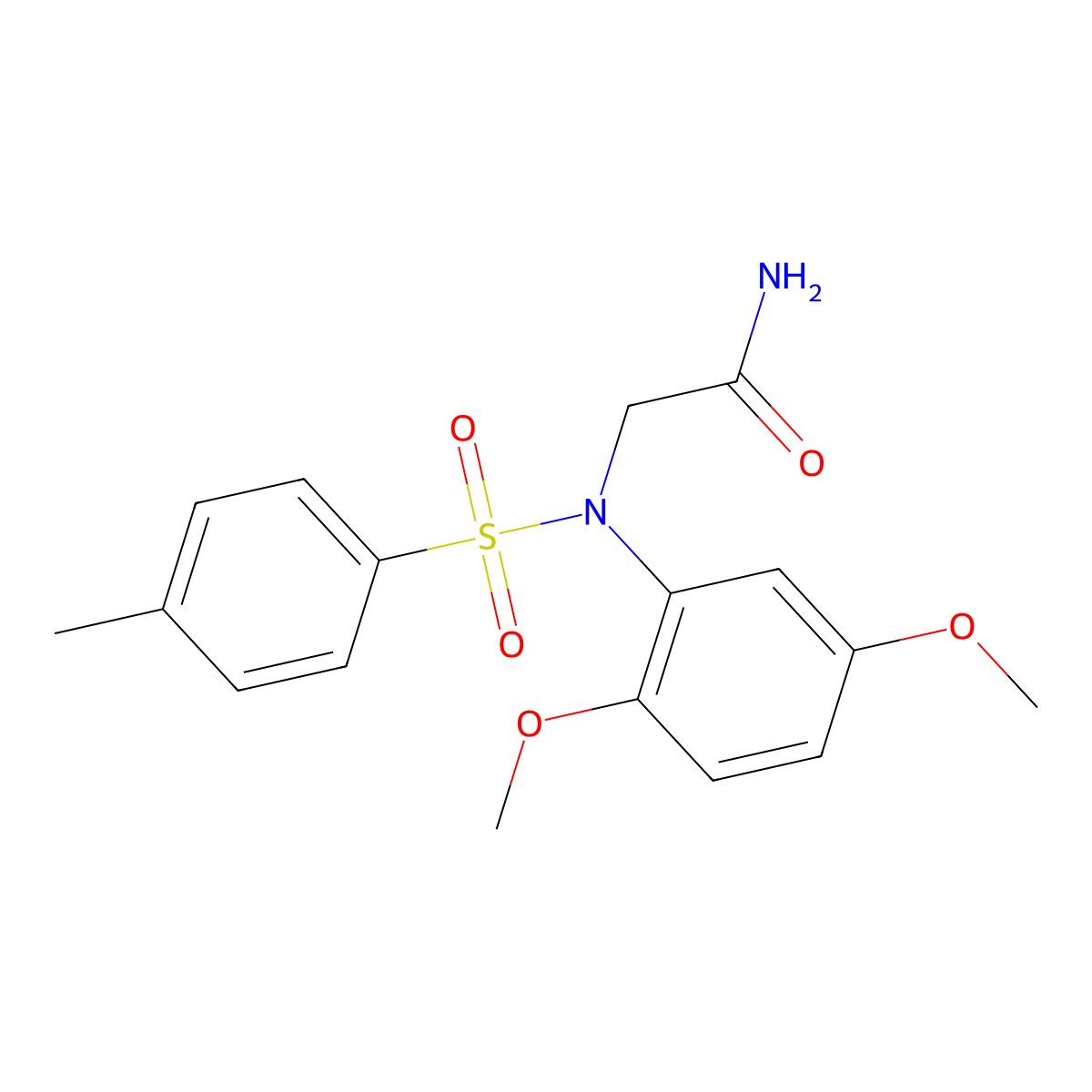 2-{2,5-Dimethoxy[(4-methylphenyl)sulfonyl]anilino}acetamide molecular structure, CAS 333452-72-5