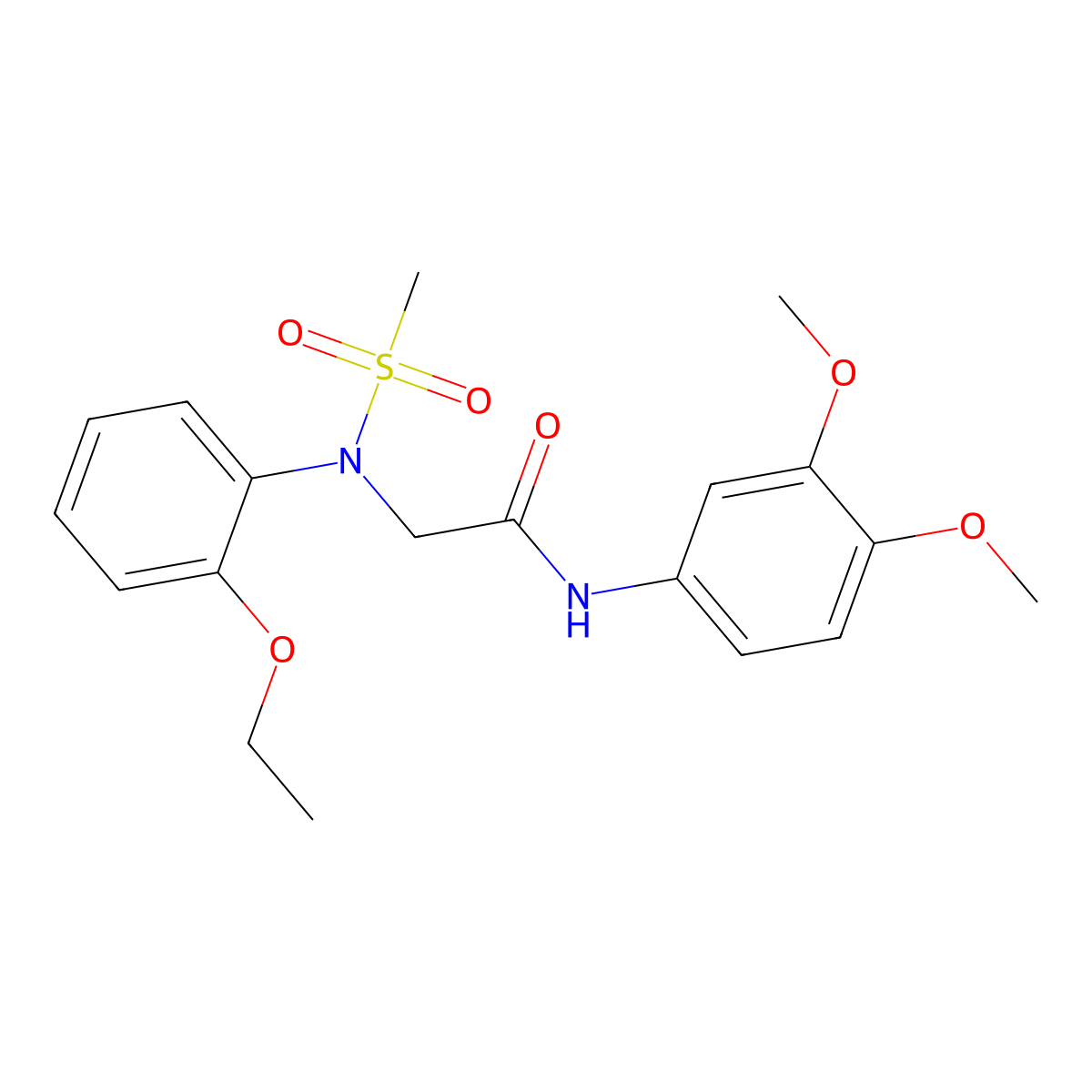 N-(3,4-dimethoxyphenyl)-2-(2-ethoxy-N-methylsulfonylanilino)acetamide molecular structure, CAS 333452-75-8