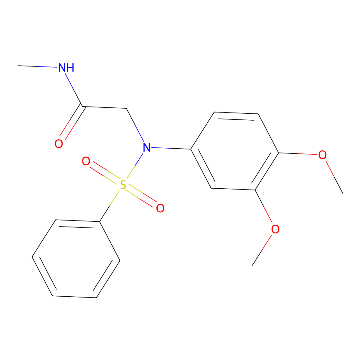 2-[3,4-dimethoxy(phenylsulfonyl)anilino]-N-methylacetamide molecular structure, CAS 333452-79-2