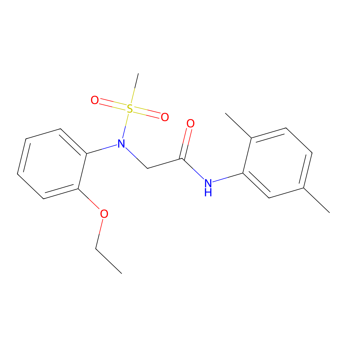 N-(2,5-dimethylphenyl)-2-(2-ethoxy-N-methylsulfonylanilino)acetamide molecular structure, CAS 333452-92-9