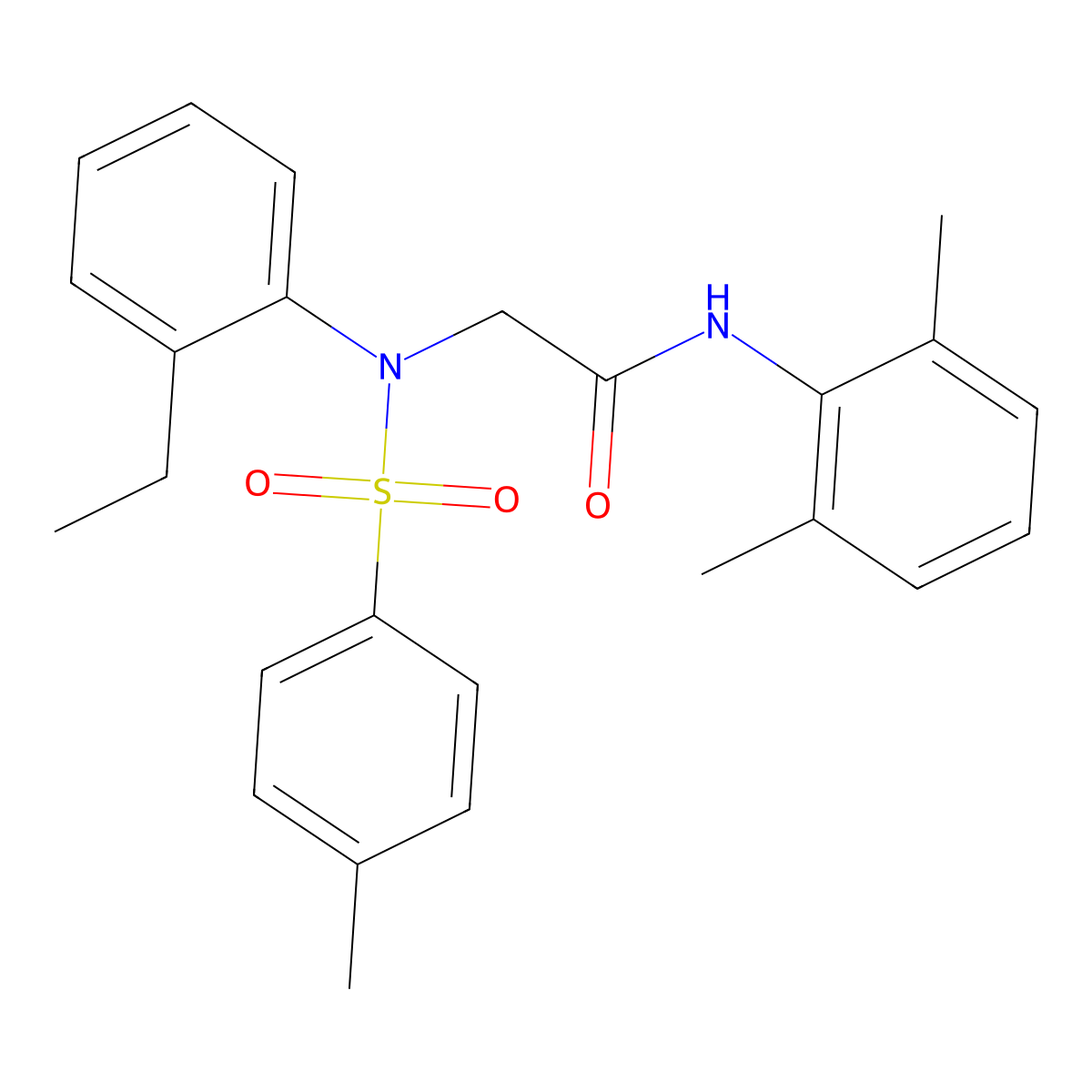 N-(2,6-dimethylphenyl)-2-(2-ethyl-N-(4-methylphenyl)sulfonylanilino)acetamide molecular structure, CAS 333452-96-3