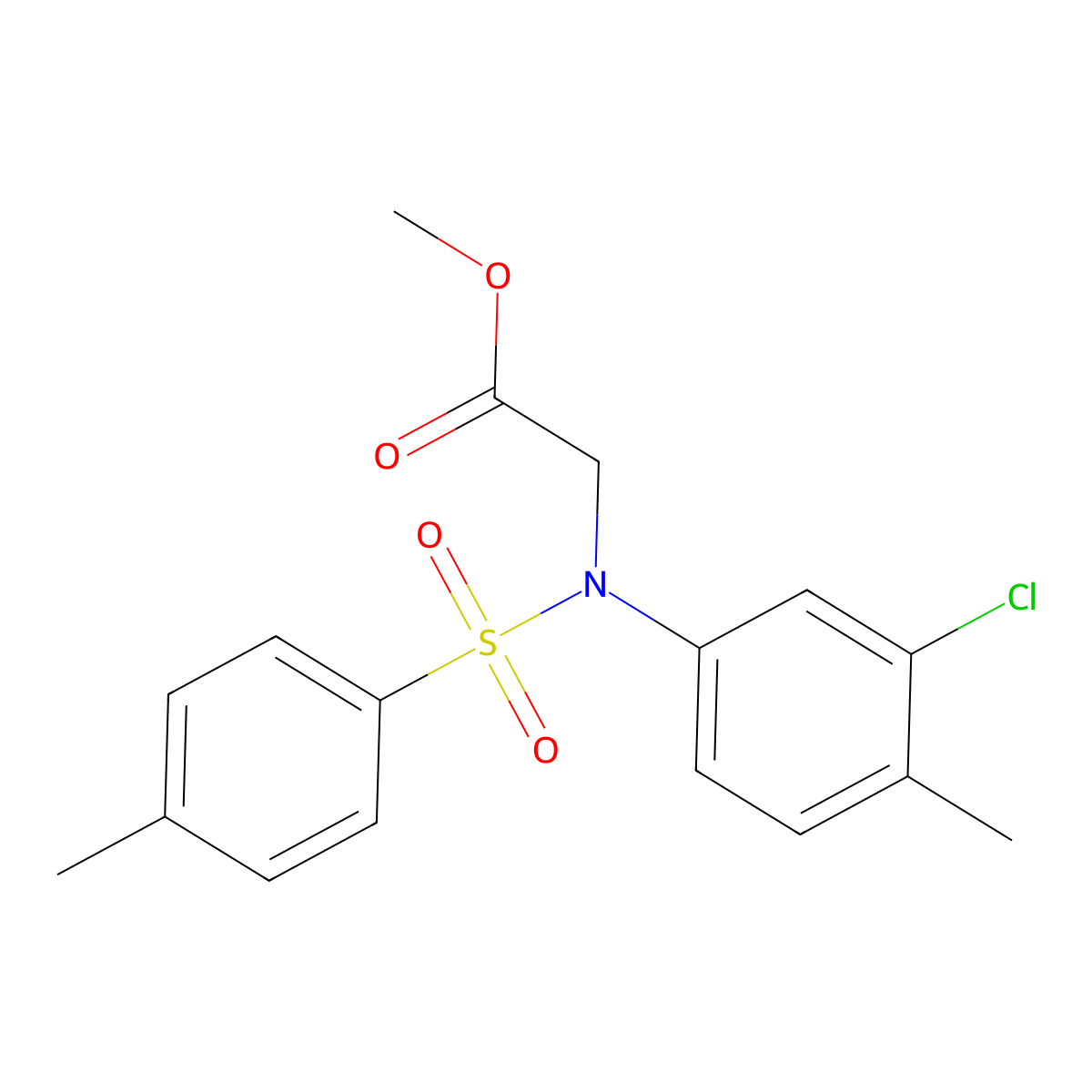 Methyl N-(3-chloro-4-methylphenyl)-N-[(4-methylphenyl)sulfonyl]glycinate molecular structure, CAS 333453-05-7