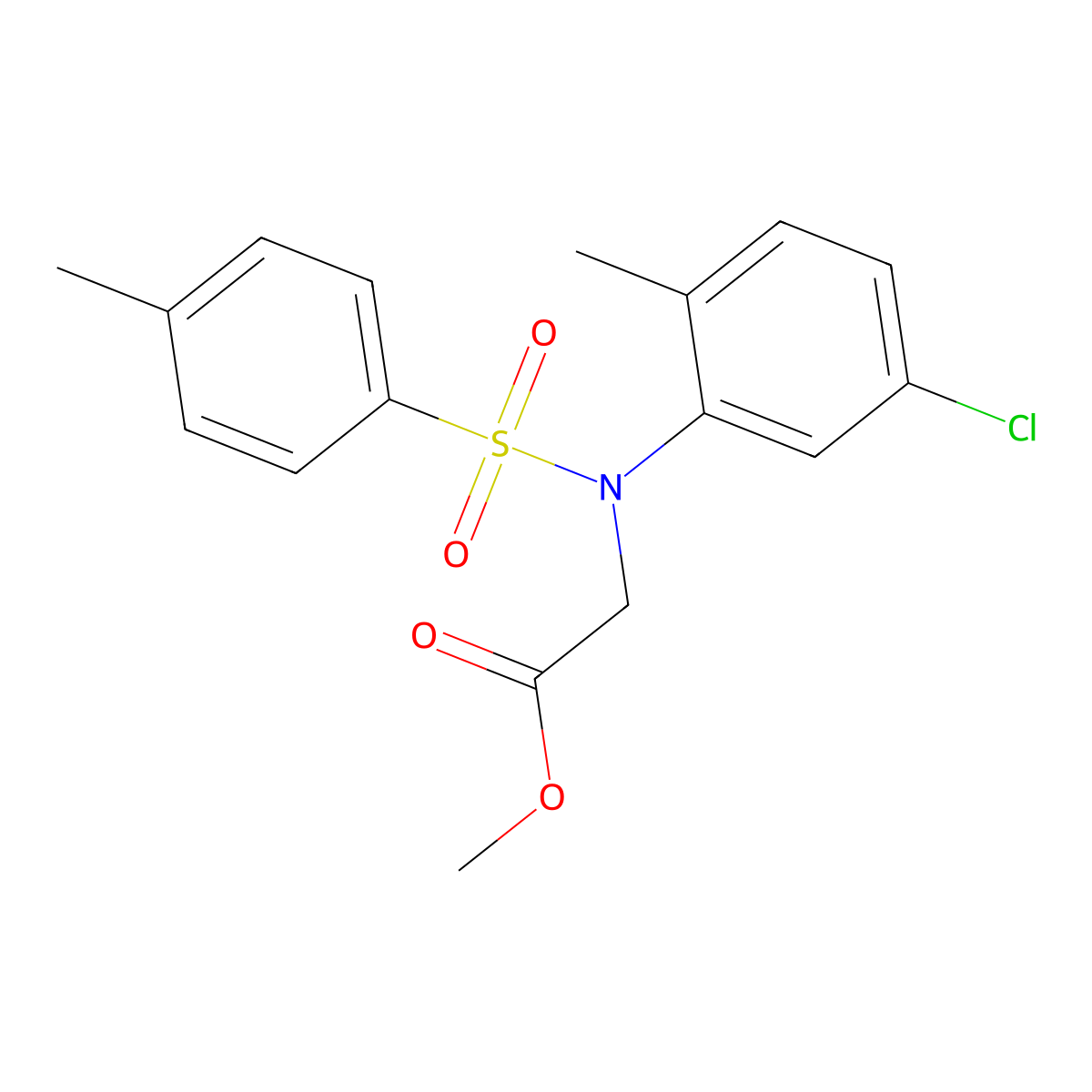 Methyl N-(5-chloro-2-methylphenyl)-N-[(4-methylphenyl)sulfonyl]glycinate molecular structure, CAS 333453-15-9