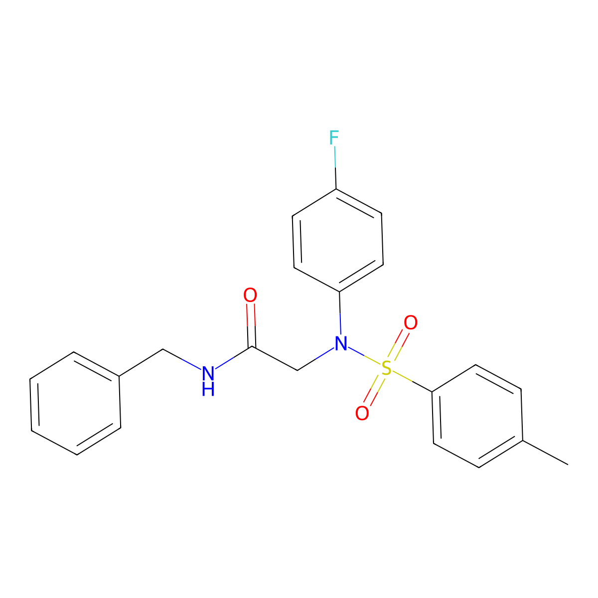 N-benzyl-2-{4-fluoro[(4-methylphenyl)sulfonyl]anilino}acetamide molecular structure, CAS 333453-20-6