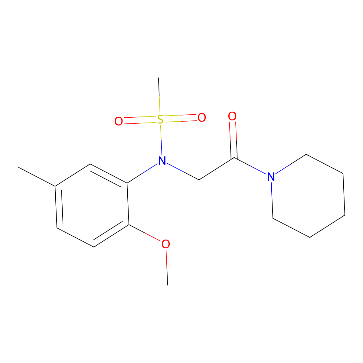 N-(2-methoxy-5-methylphenyl)-N-(2-oxo-2-piperidin-1-ylethyl)methanesulfonamide molecular structure, CAS 333453-35-3