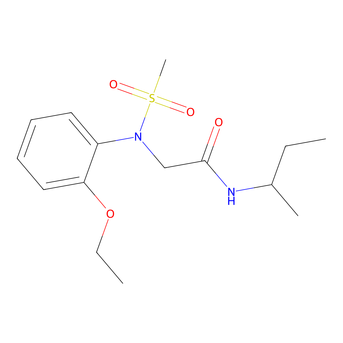 N-butan-2-yl-2-(2-ethoxy-N-methylsulfonylanilino)acetamide molecular structure, CAS 333454-07-2
