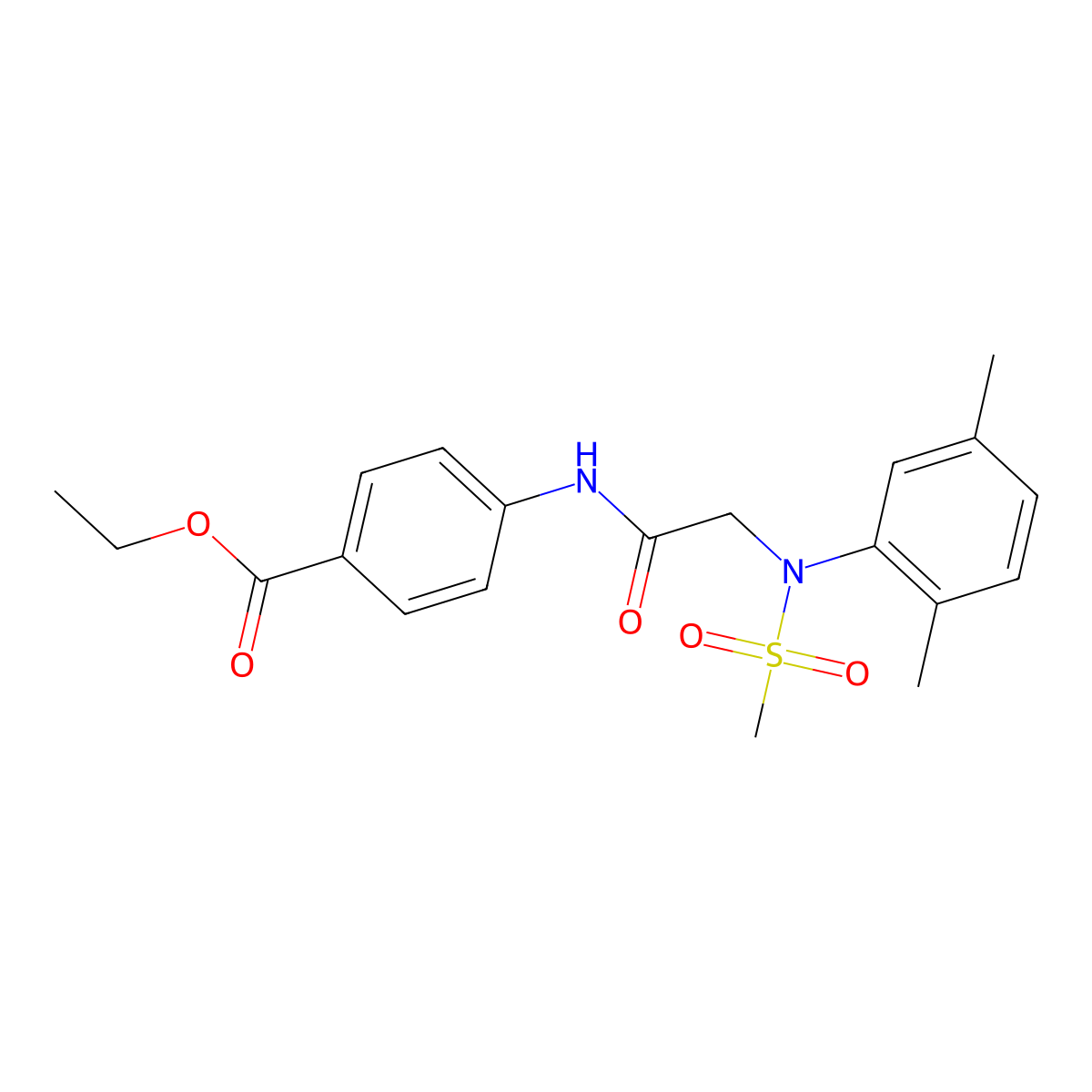 Ethyl 4-({[2,5-dimethyl(methylsulfonyl)anilino]acetyl}amino)benzoate molecular structure, CAS 333454-13-0
