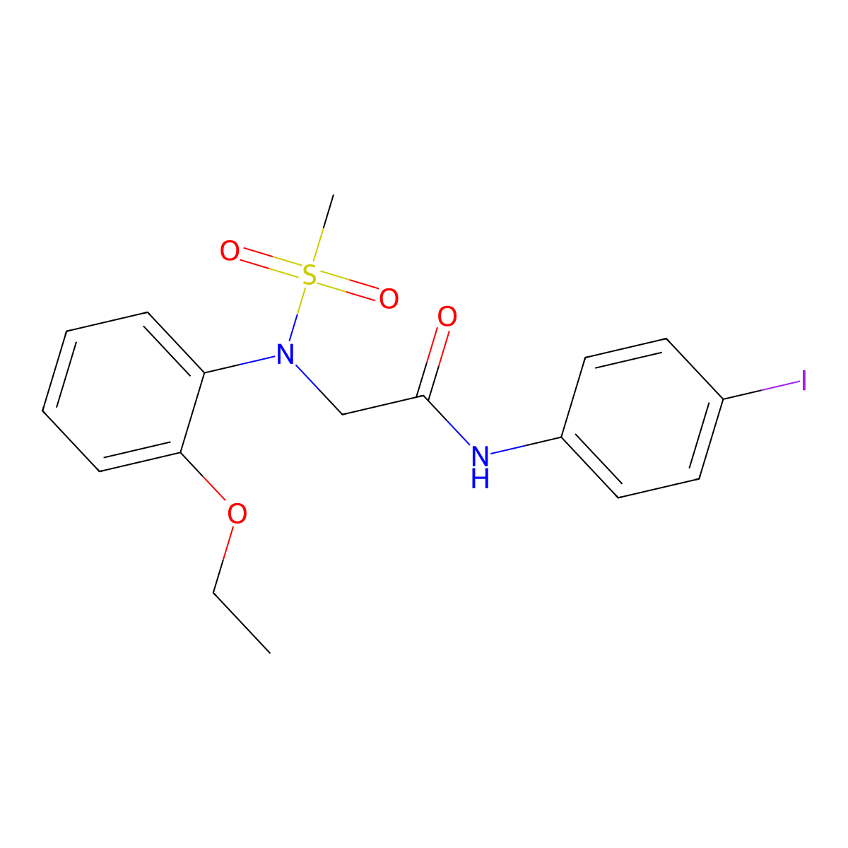 2-(2-ethoxy-N-methylsulfonylanilino)-N-(4-iodophenyl)acetamide molecular structure, CAS 333454-28-7