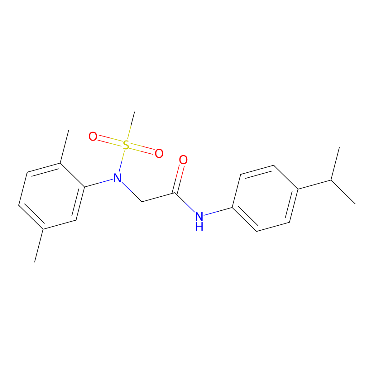 2-(2,5-dimethyl-N-methylsulfonylanilino)-N-(4-propan-2-ylphenyl)acetamide molecular structure, CAS 333454-29-8