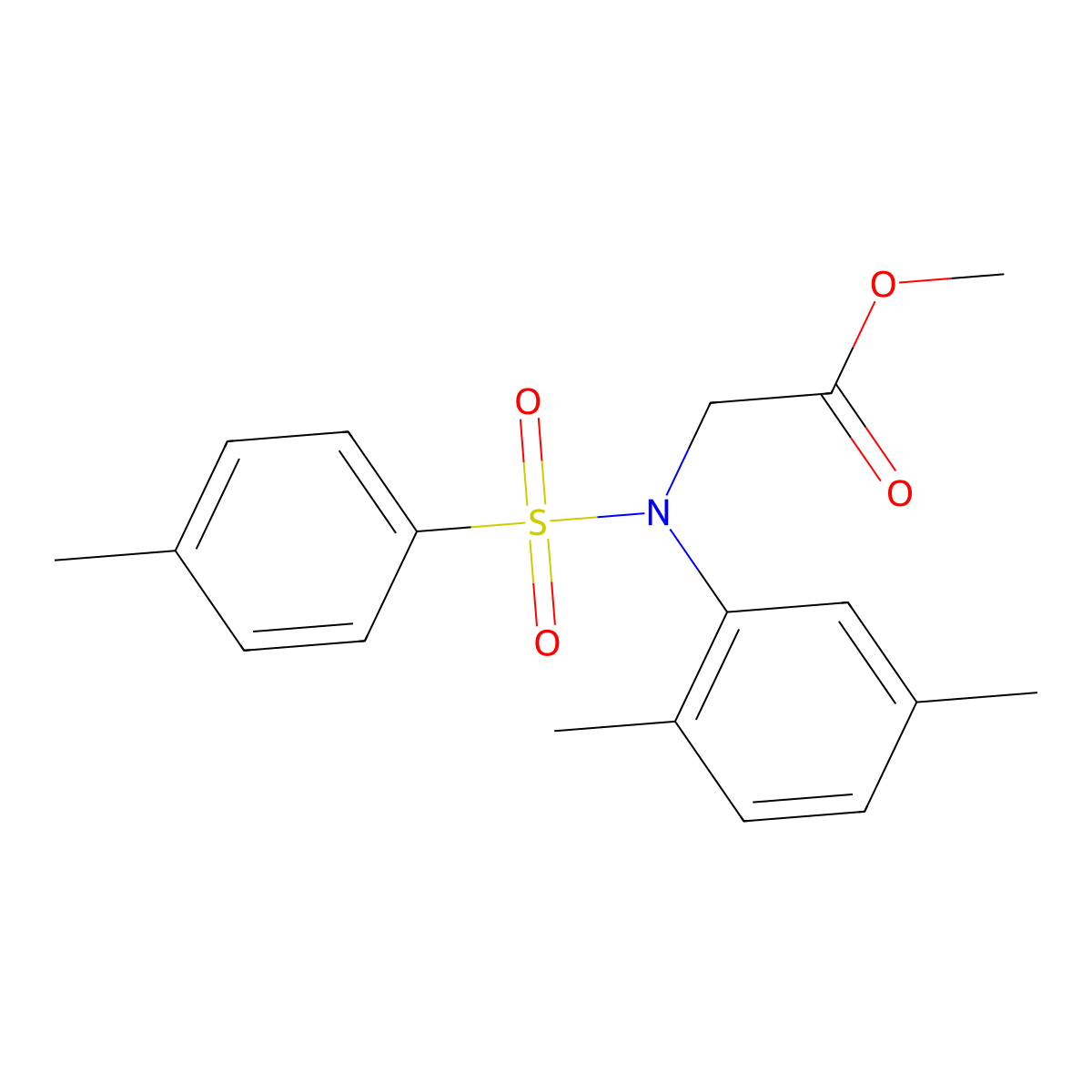 Methyl N-(2,5-dimethylphenyl)-N-[(4-methylphenyl)sulfonyl]glycinate molecular structure, CAS 333454-38-9