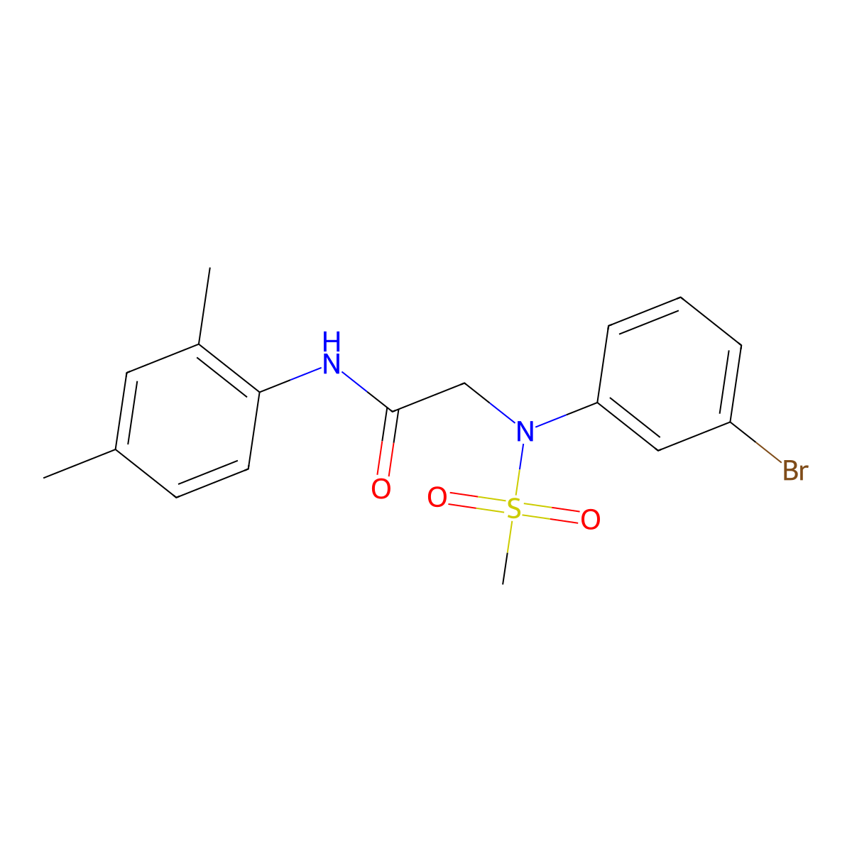 2-(3-bromo-N-methylsulfonylanilino)-N-(2,4-dimethylphenyl)acetamide molecular structure, CAS 333454-52-7