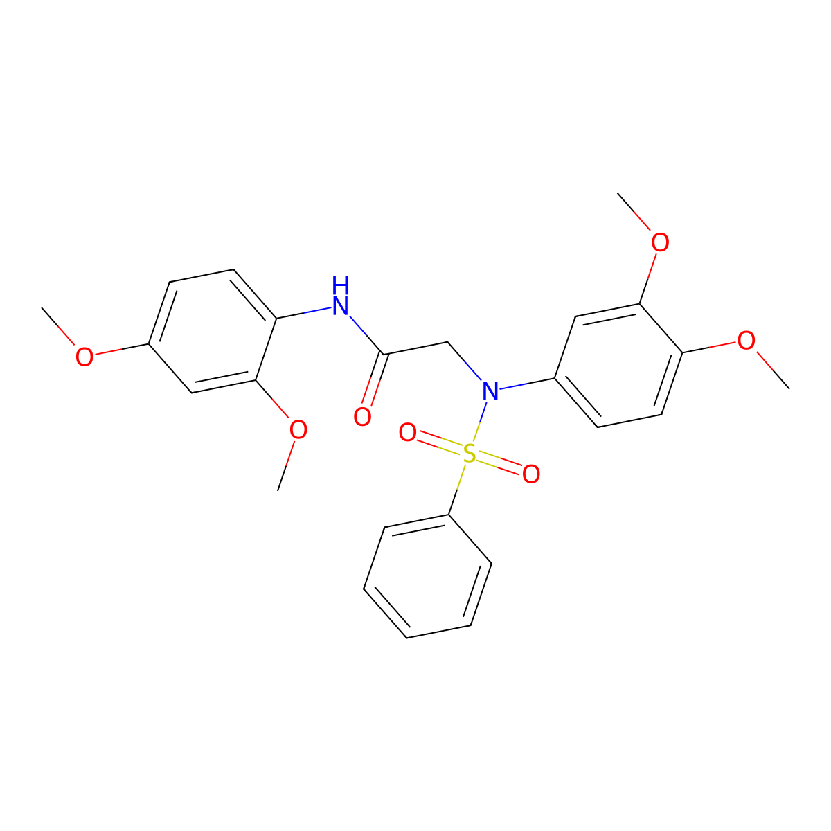 2-[N-(benzenesulfonyl)-3,4-dimethoxyanilino]-N-(2,4-dimethoxyphenyl)acetamide molecular structure, CAS 333454-56-1