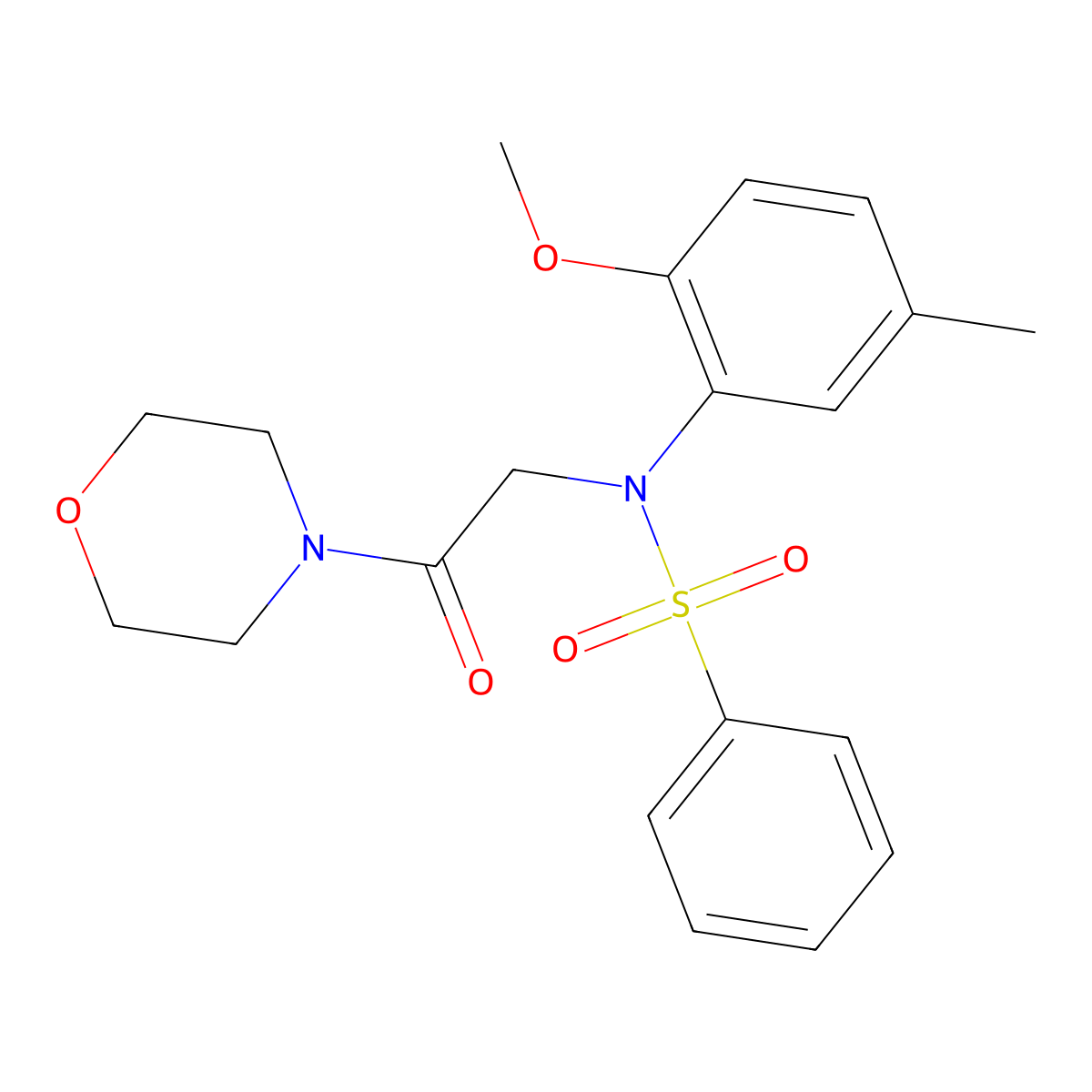 N-(2-methoxy-5-methylphenyl)-N-(2-morpholin-4-yl-2-oxoethyl)benzenesulfonamide molecular structure, CAS 333454-57-2