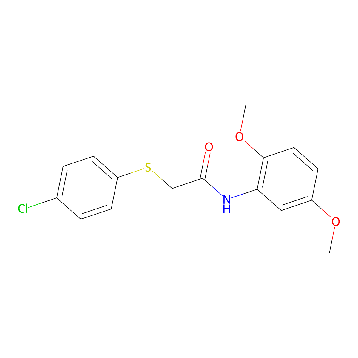2-((4-Chlorophenyl)thio)-N-(2,5-dimethoxyphenyl)acetamide molecular structure, CAS 333454-64-1