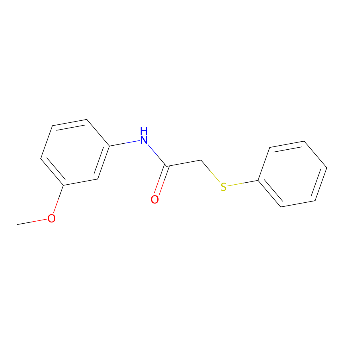 N-(3-methoxyphenyl)-2-phenylsulfanylacetamide molecular structure, CAS 333454-87-8