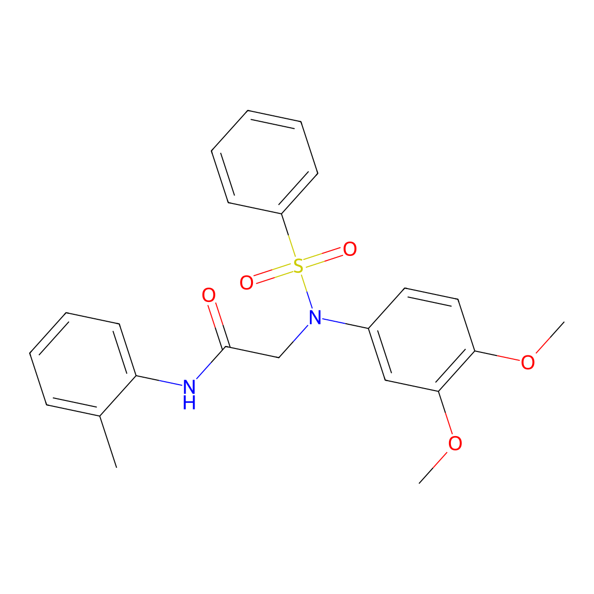 2-[N-(benzenesulfonyl)-3,4-dimethoxyanilino]-N-(2-methylphenyl)acetamide molecular structure, CAS 333456-46-5