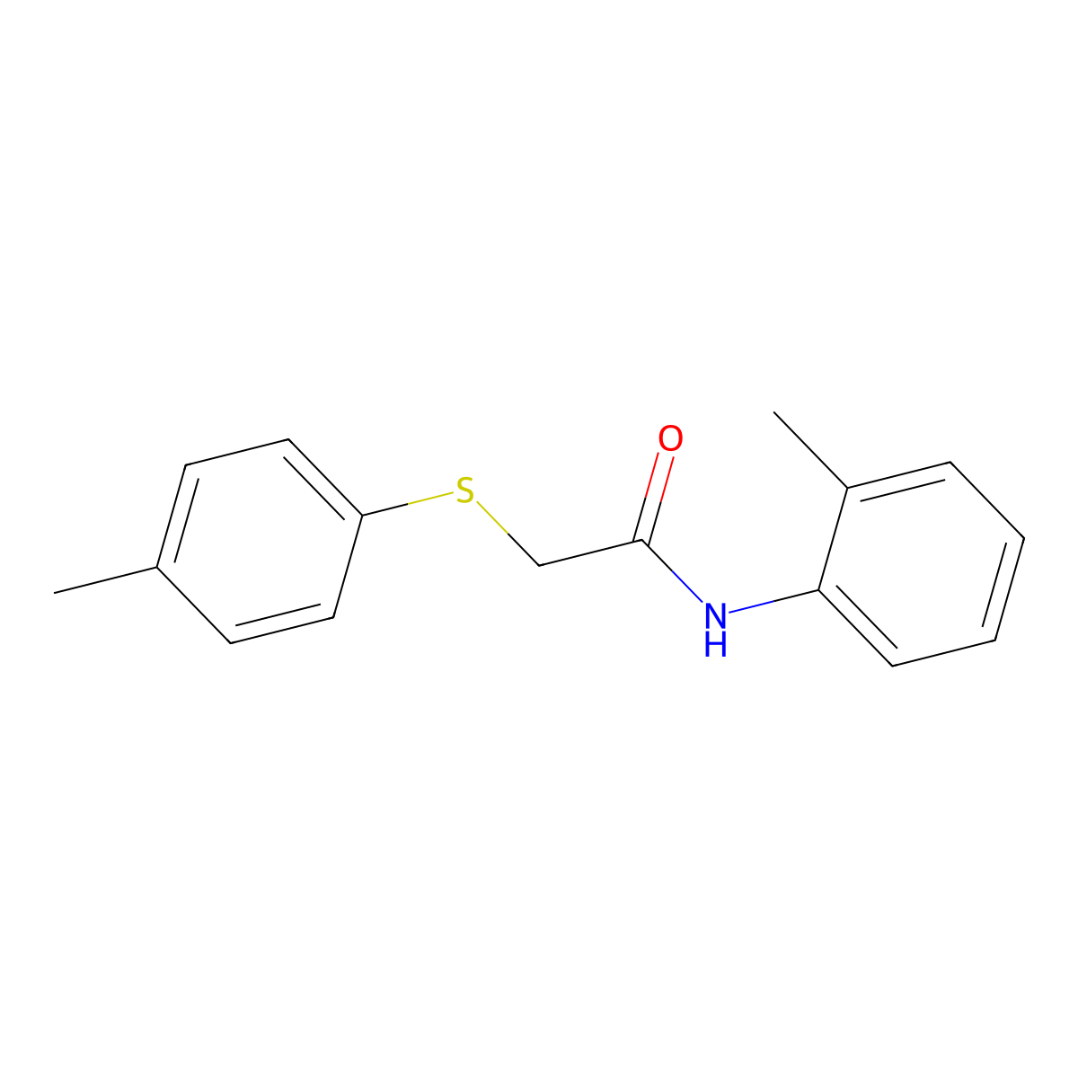 N-(2-methylphenyl)-2-[(4-methylphenyl)sulfanyl]acetamide molecular structure, CAS 333456-58-9