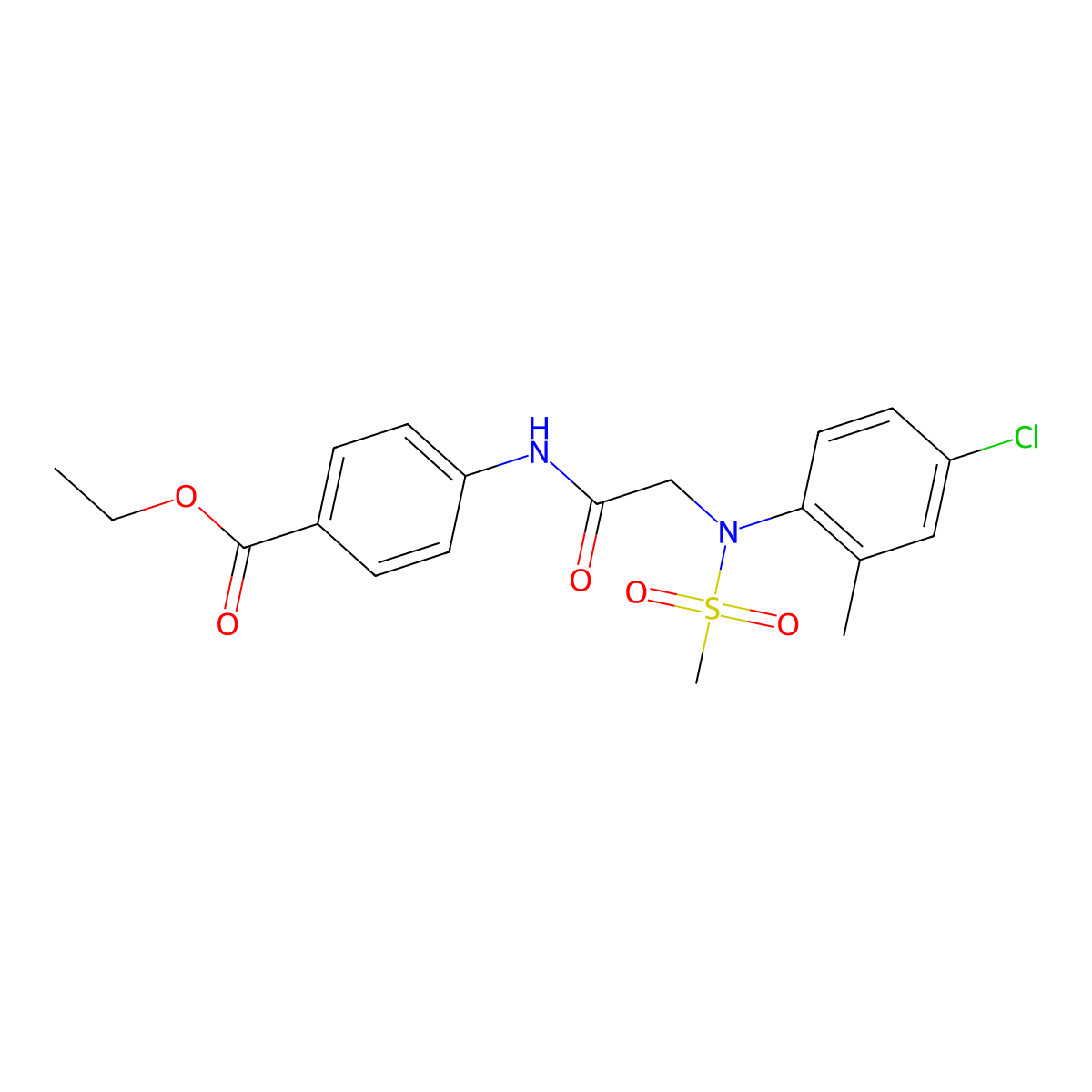 Ethyl 4-({[4-chloro-2-methyl(methylsulfonyl)anilino]acetyl}amino)benzoate molecular structure, CAS 333456-62-5