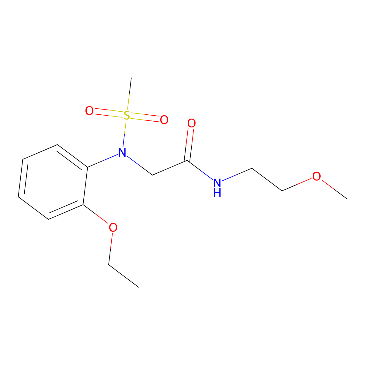 2-(2-ethoxy-N-methylsulfonylanilino)-N-(2-methoxyethyl)acetamide molecular structure, CAS 333456-69-2
